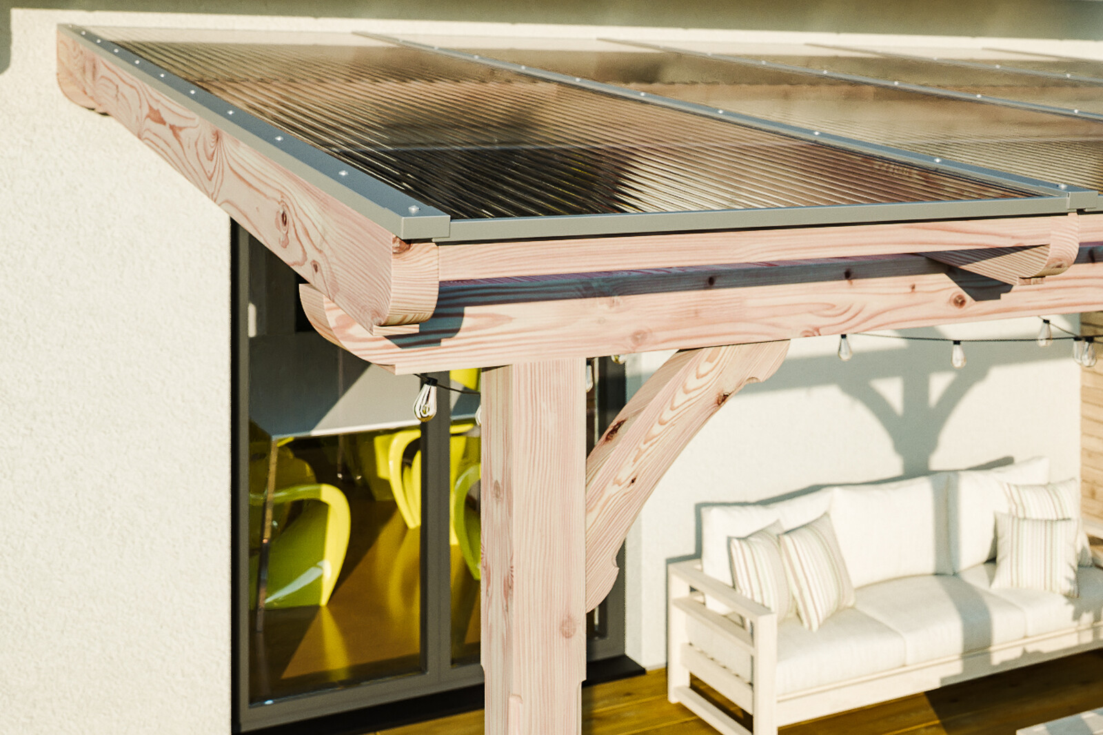 Terrassenüberdachung Rimini 434 x 250 cm, Douglasie, natur