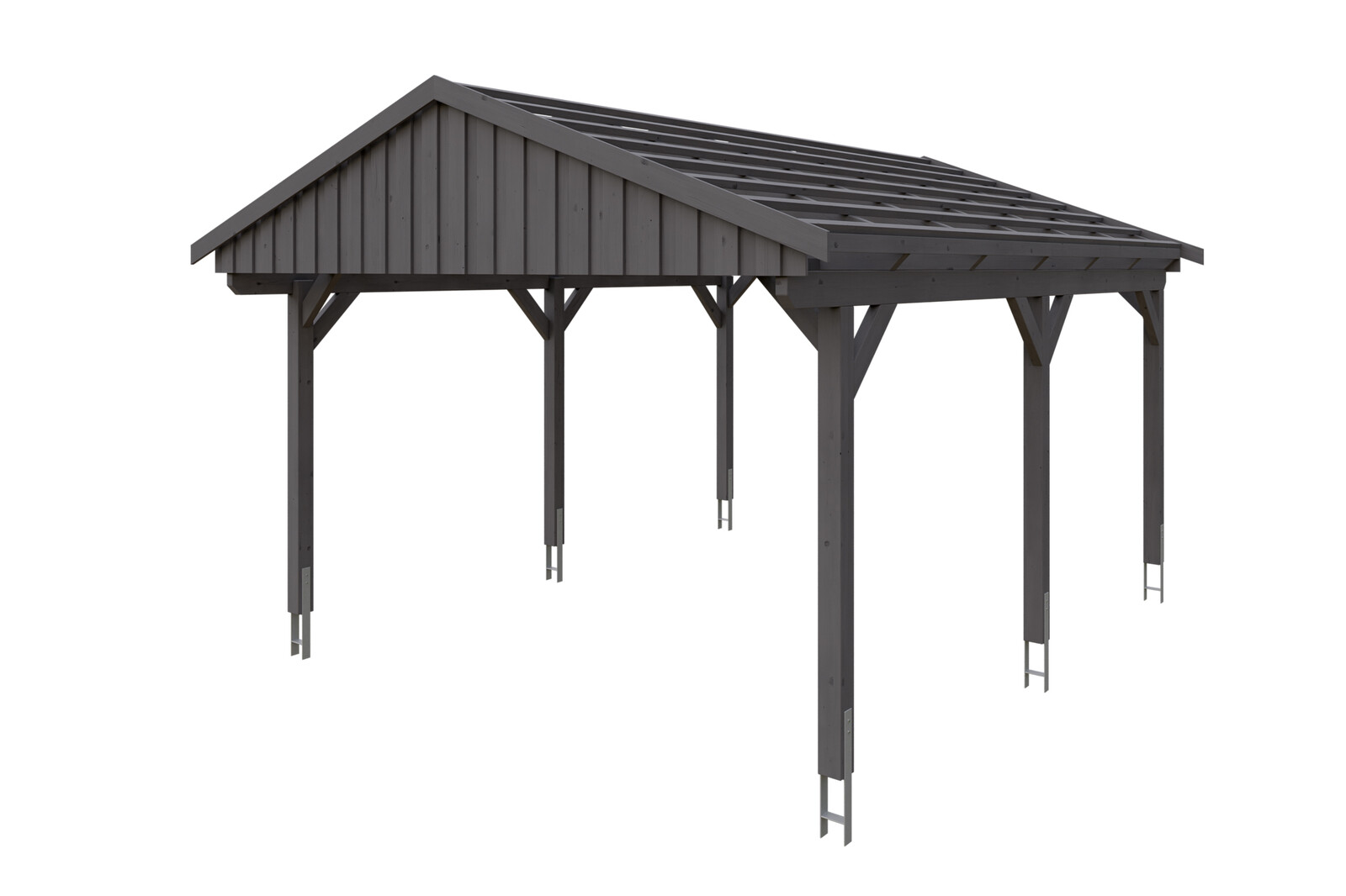 Carport Fichtelberg 423 x 566 cm, Dachlattung, schiefergrau
