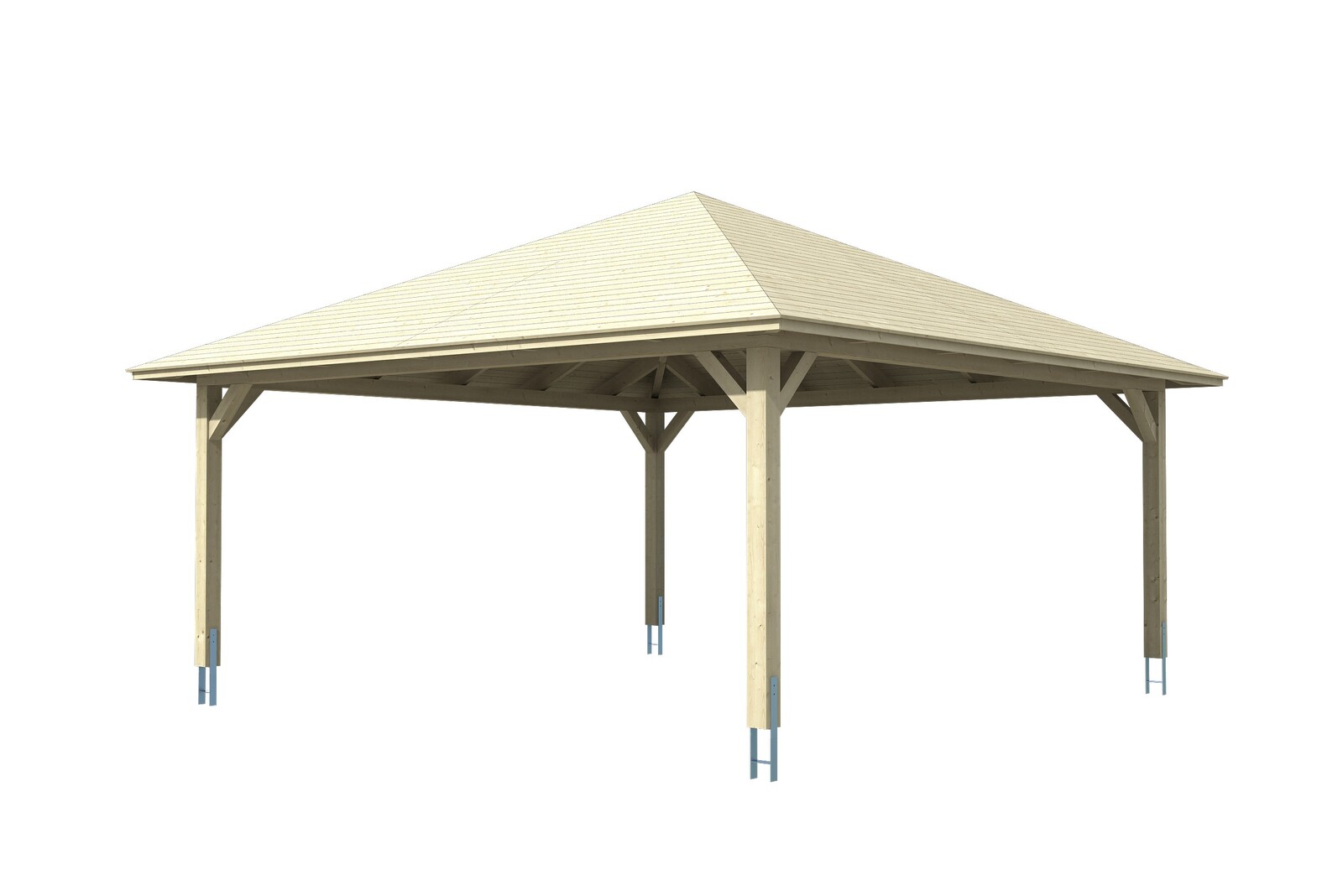 Carport Taunus 634 x 634 cm, eiche hell