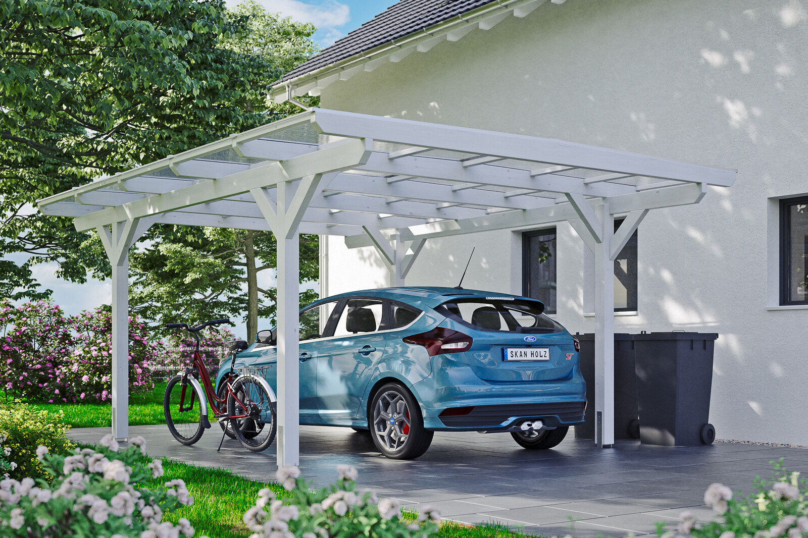 Carport Odenwald 428 x 541 cm, weiß