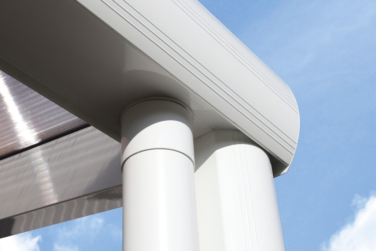 Terrassenüberdachung Genua 434 x 257 cm, Aluminium, weiß