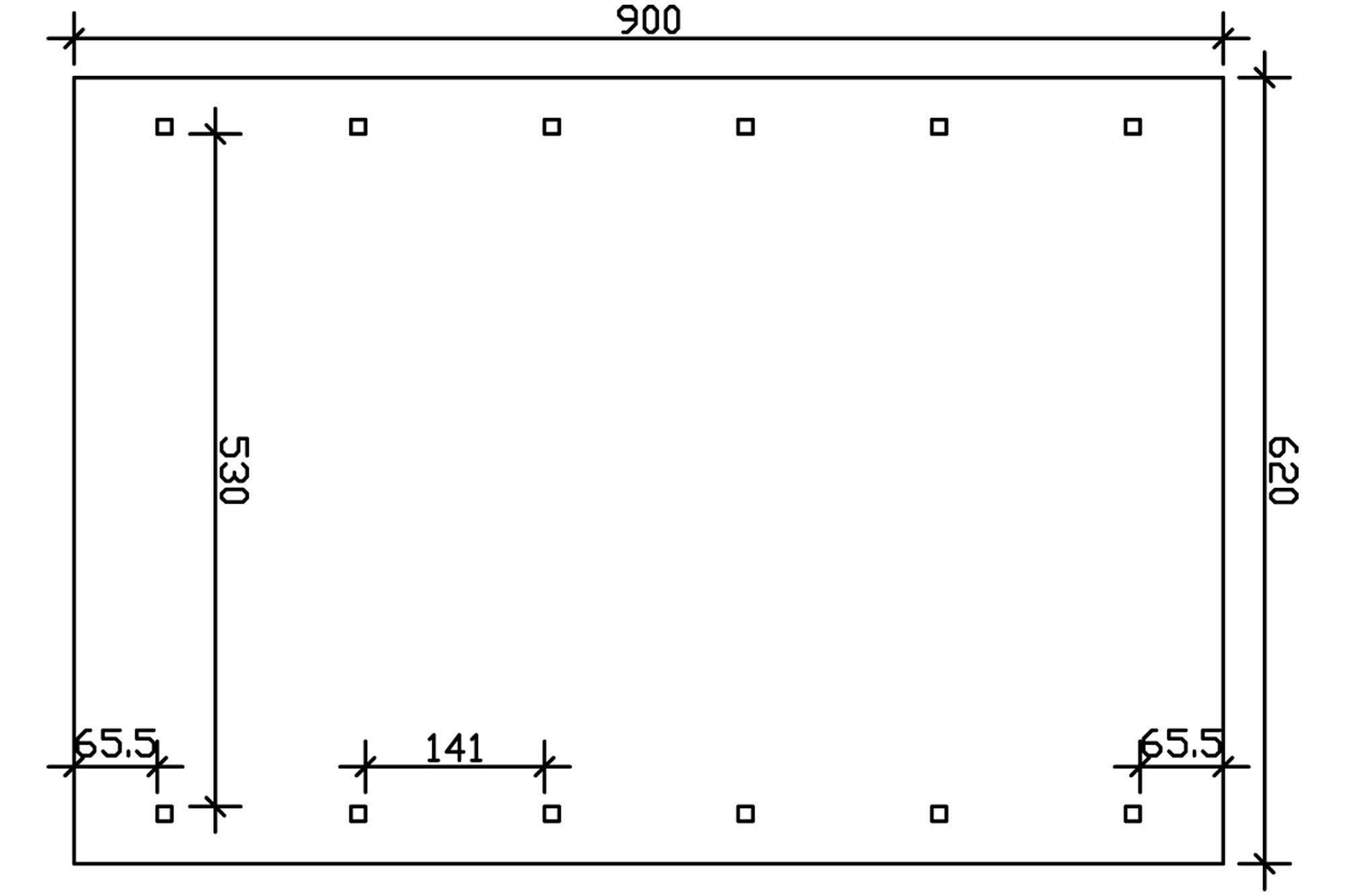 Carport Wallgau 620 x 900 cm, rote Schindeln