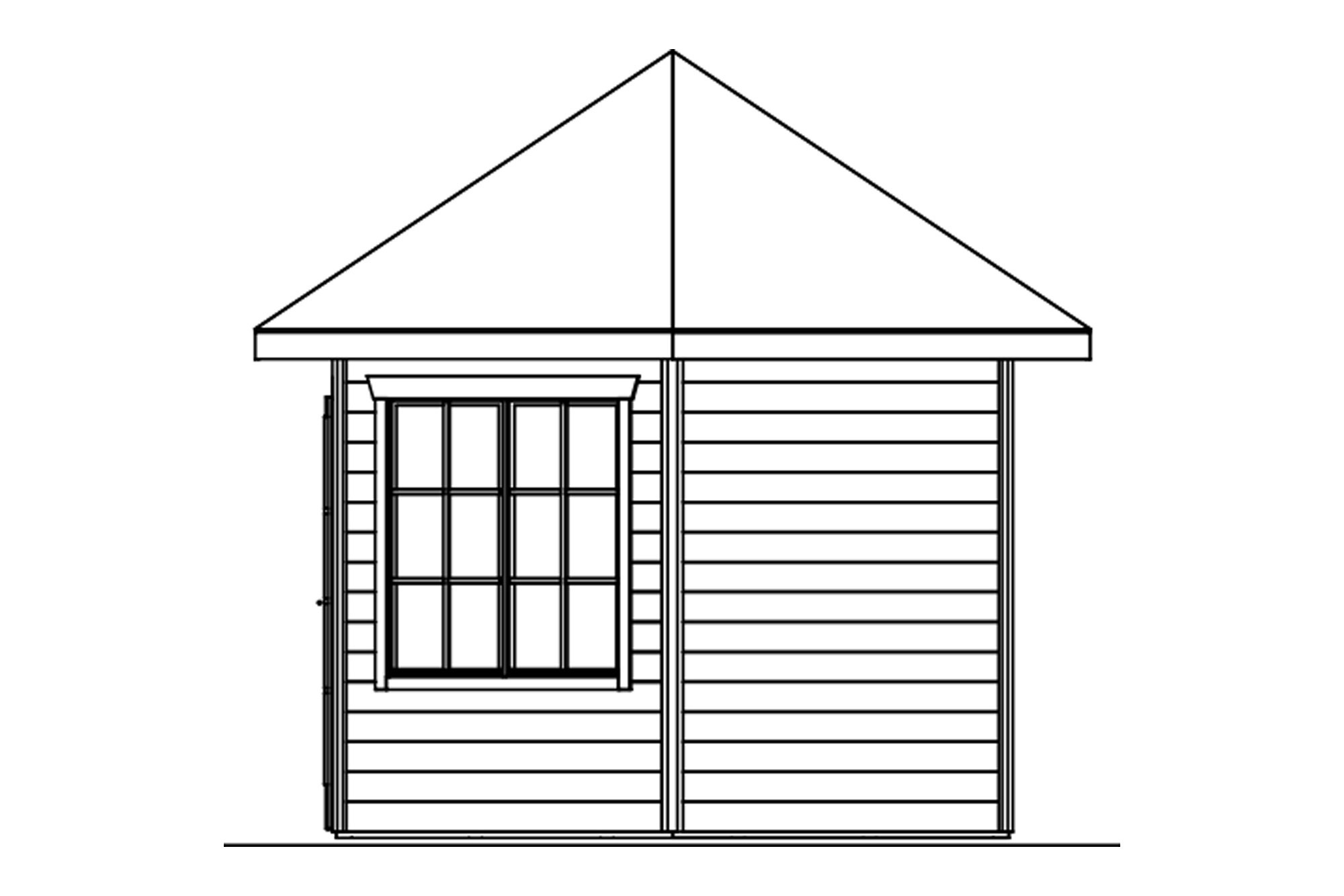 Altán ALMELO, 28mm, 350 x 303 cm, barevně ošetřeno ve vínově červené barvě