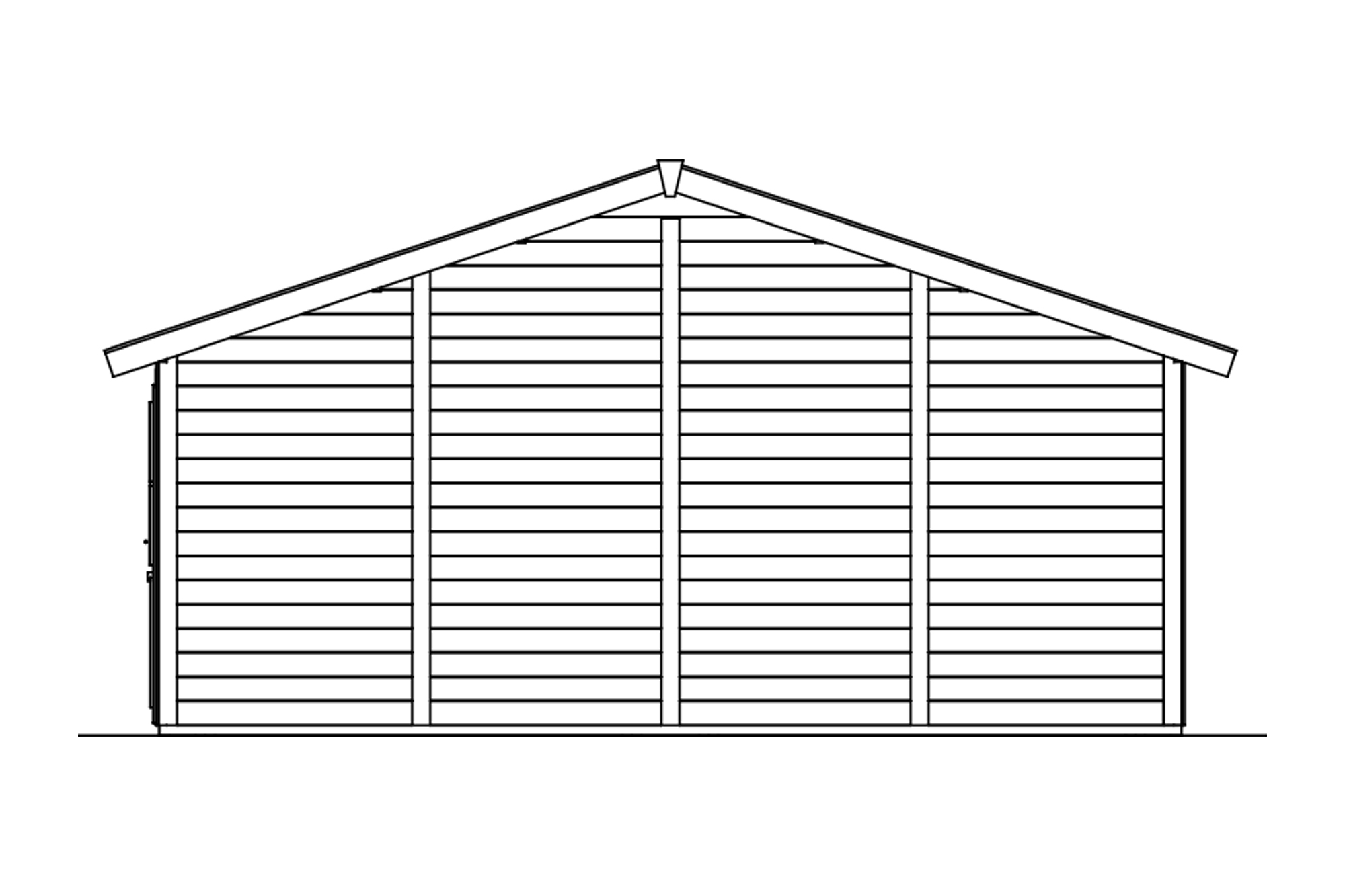 Holzgarage Varberg 3, 570 x 525 cm, natur