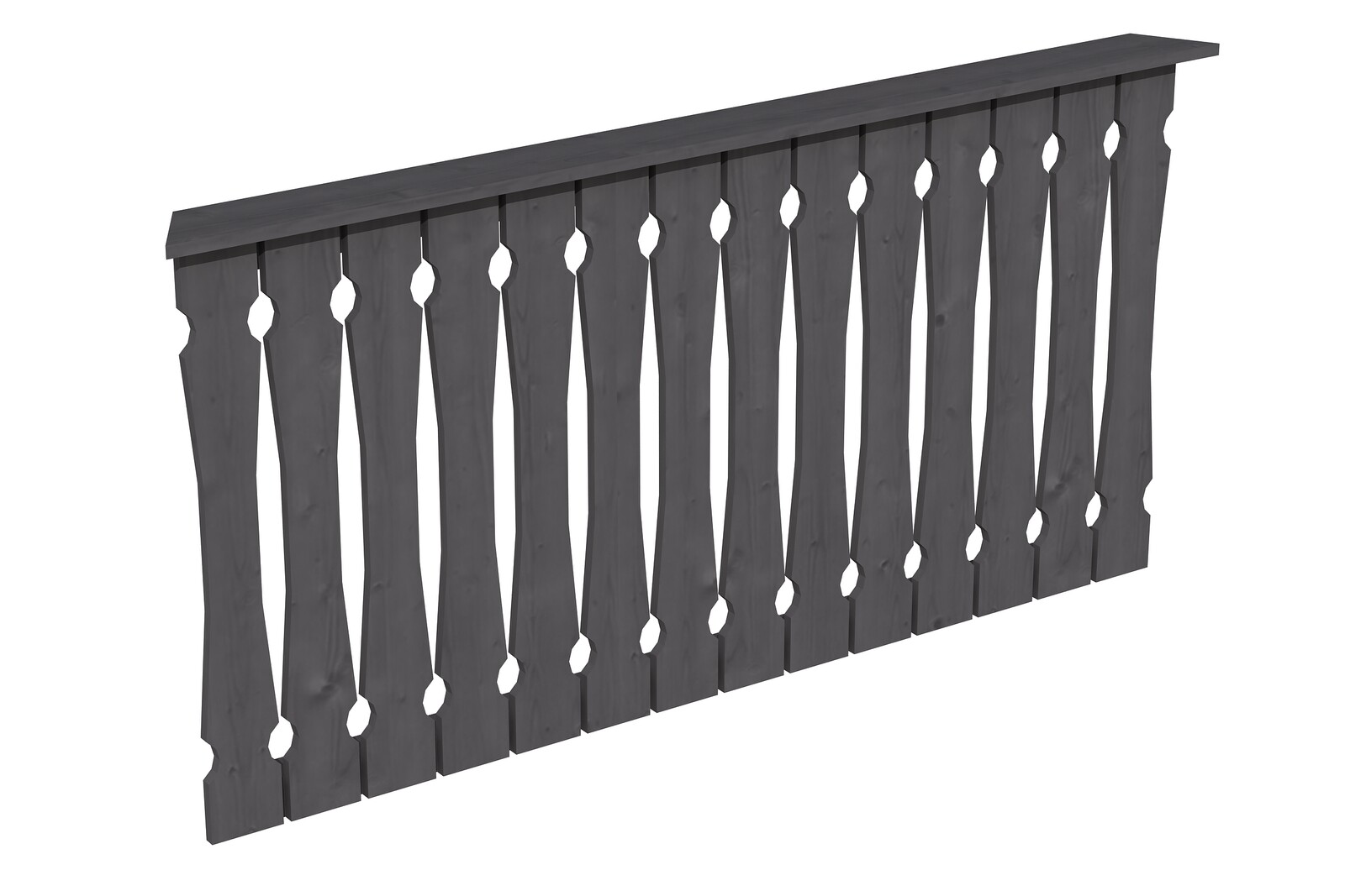 Balustrade balcony siding 180 x 96 cm, Nancy 3, colour pre-treated in slate-grey