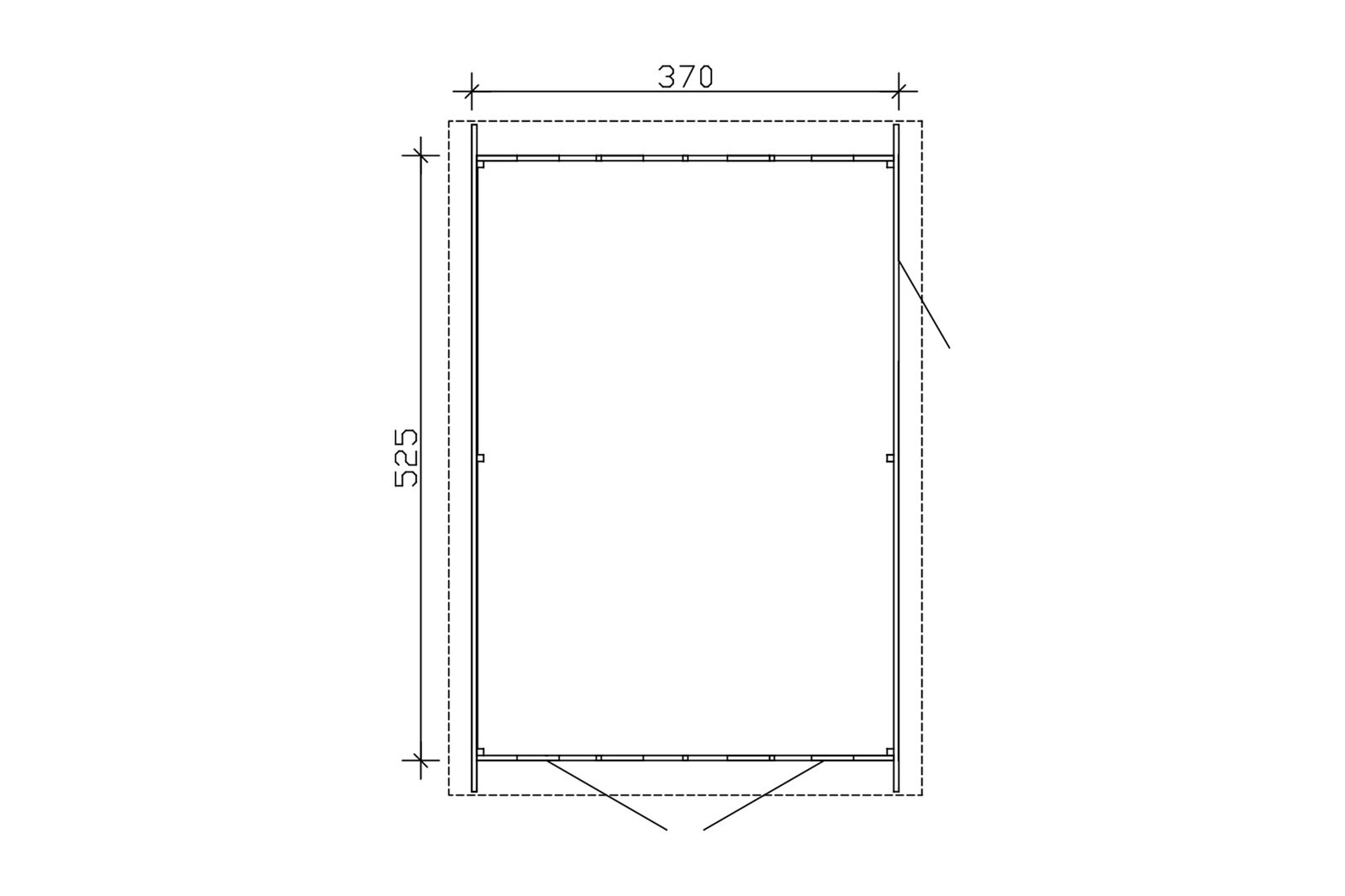 Holzgarage Varberg 1, 370 x 525 cm, natur