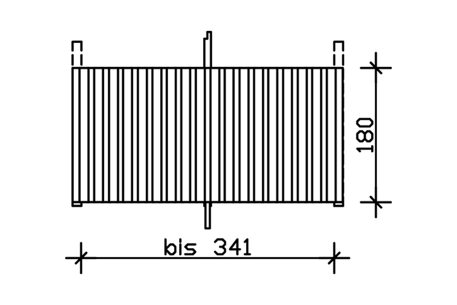 Backwall for glulam carports 341 x 180 x m, spruce, untreated