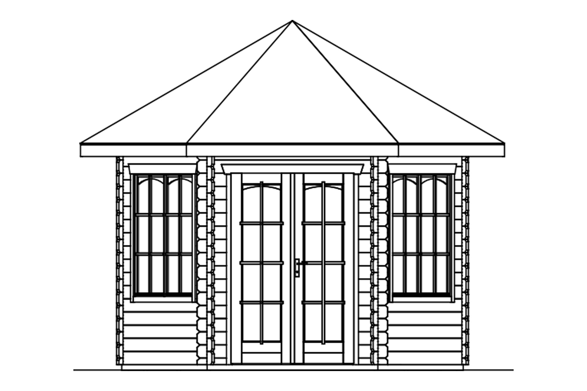 Altán MADEIRA 2, 28mm, 303 x 350 cm, neošetřené
