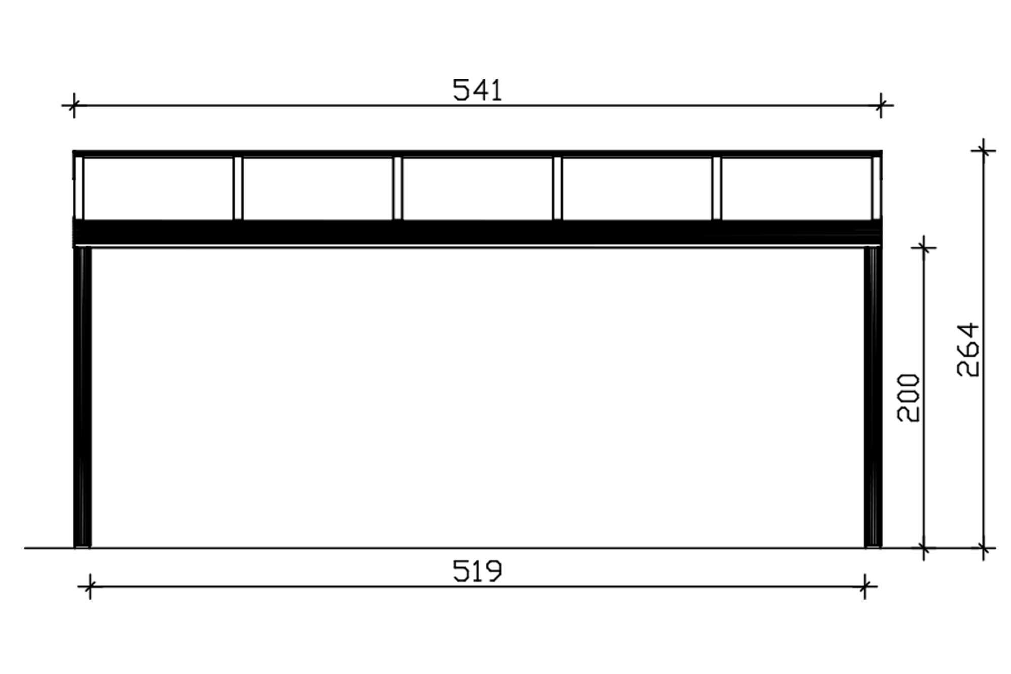 Terrassenüberdachung Genua 541 x 357 cm, Aluminium, anthrazit