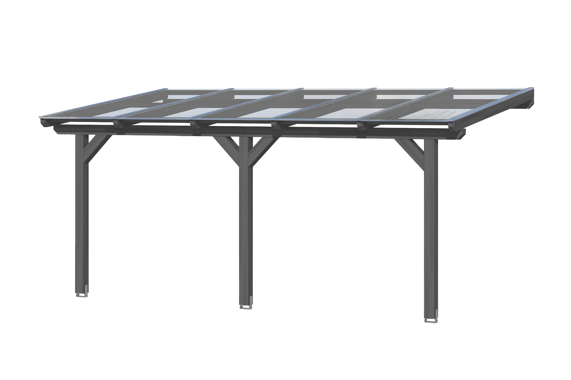 Terrassenüberdachung Bormio 541 x 250 cm, Leimholz, schiefergrau