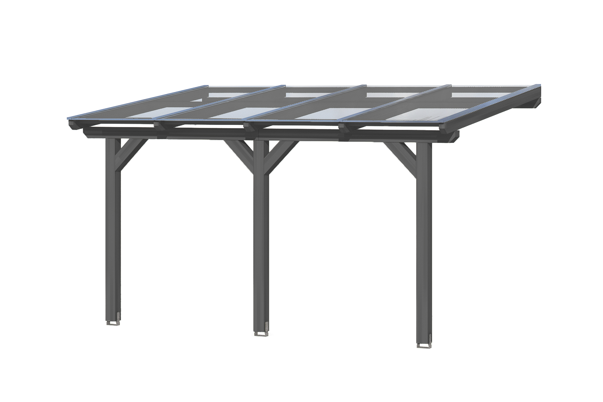 Terrassenüberdachung Bormio 434 x 400 cm, Leimholz, schiefergrau