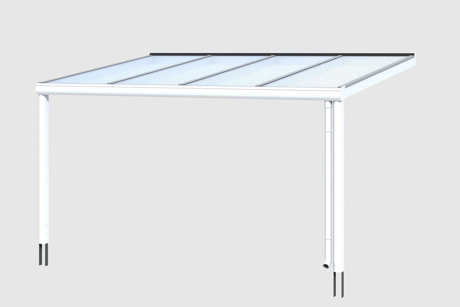 Terrassenüberdachung Genua 434 x 257 cm, Aluminium, weiß