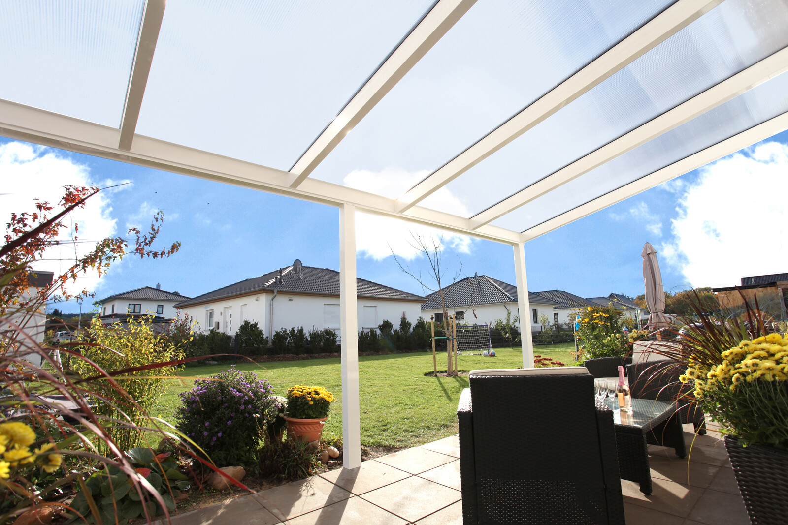 Terrassenüberdachung Garda 434 x 257 cm, Aluminium, weiß