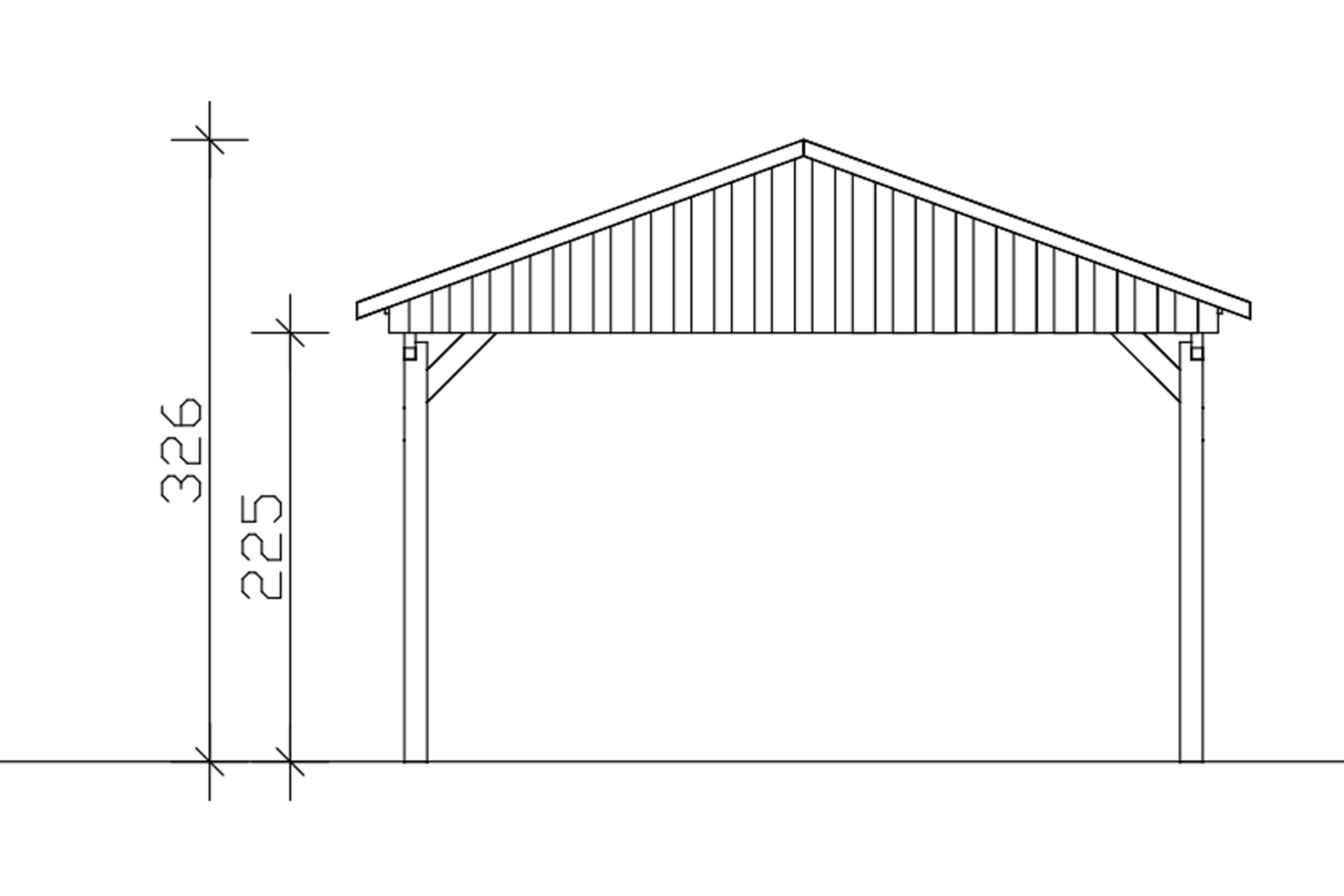 Carport Fichtelberg 423 x 566 cm, Dachlattung, schiefergrau