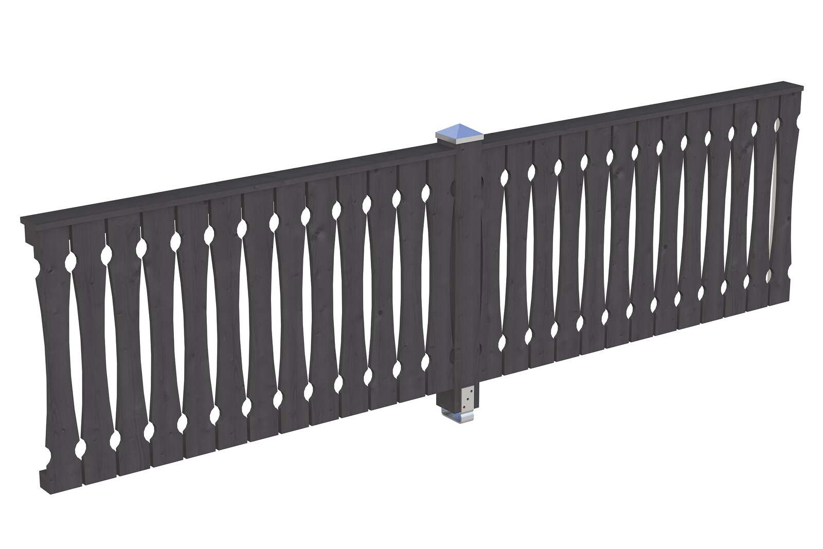 Brüstung Balkonschalung 355 x 96 cm, Fichte, schiefergrau