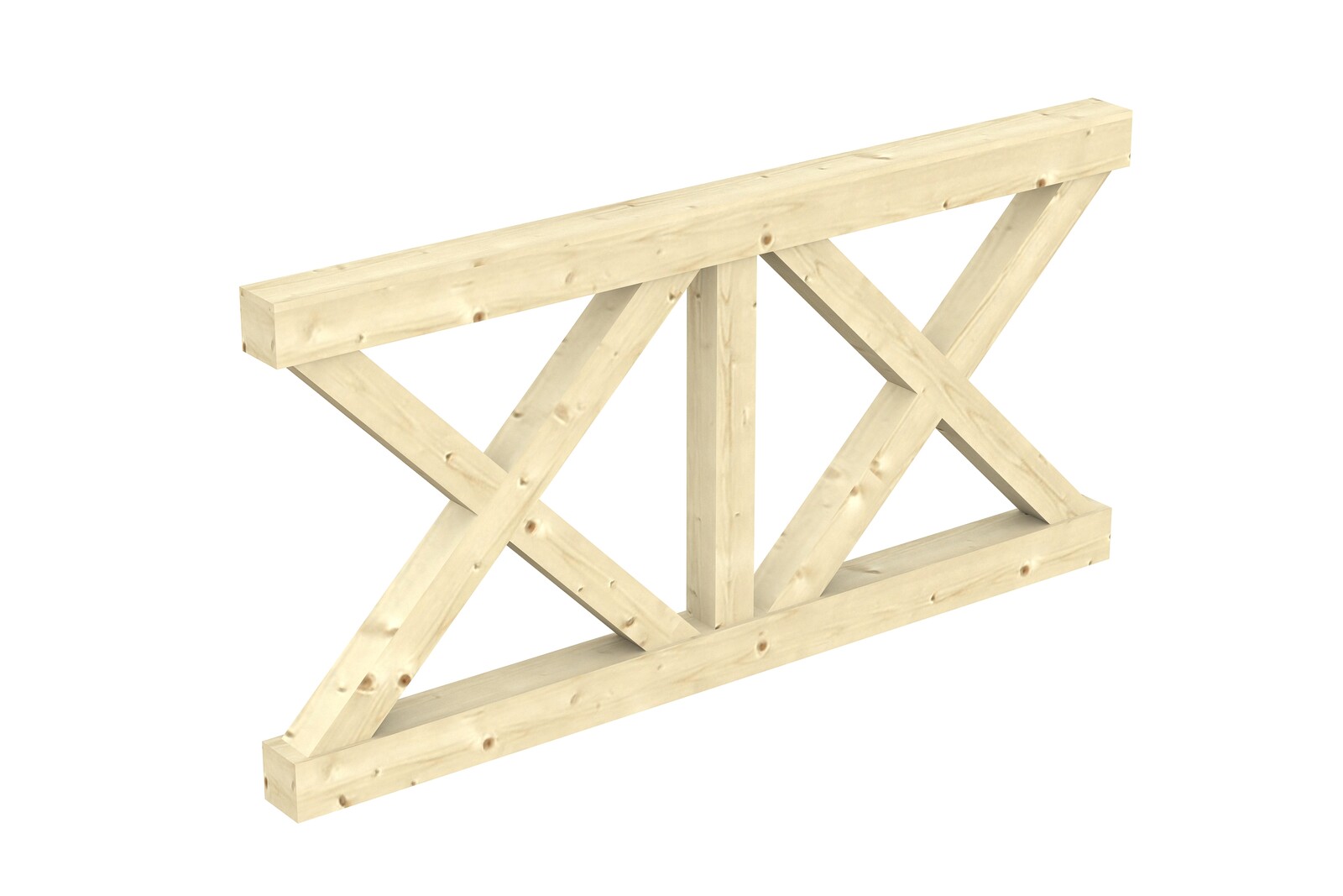 Brüstung Andreaskreuz 170 x 84 cm, Fichte, natur