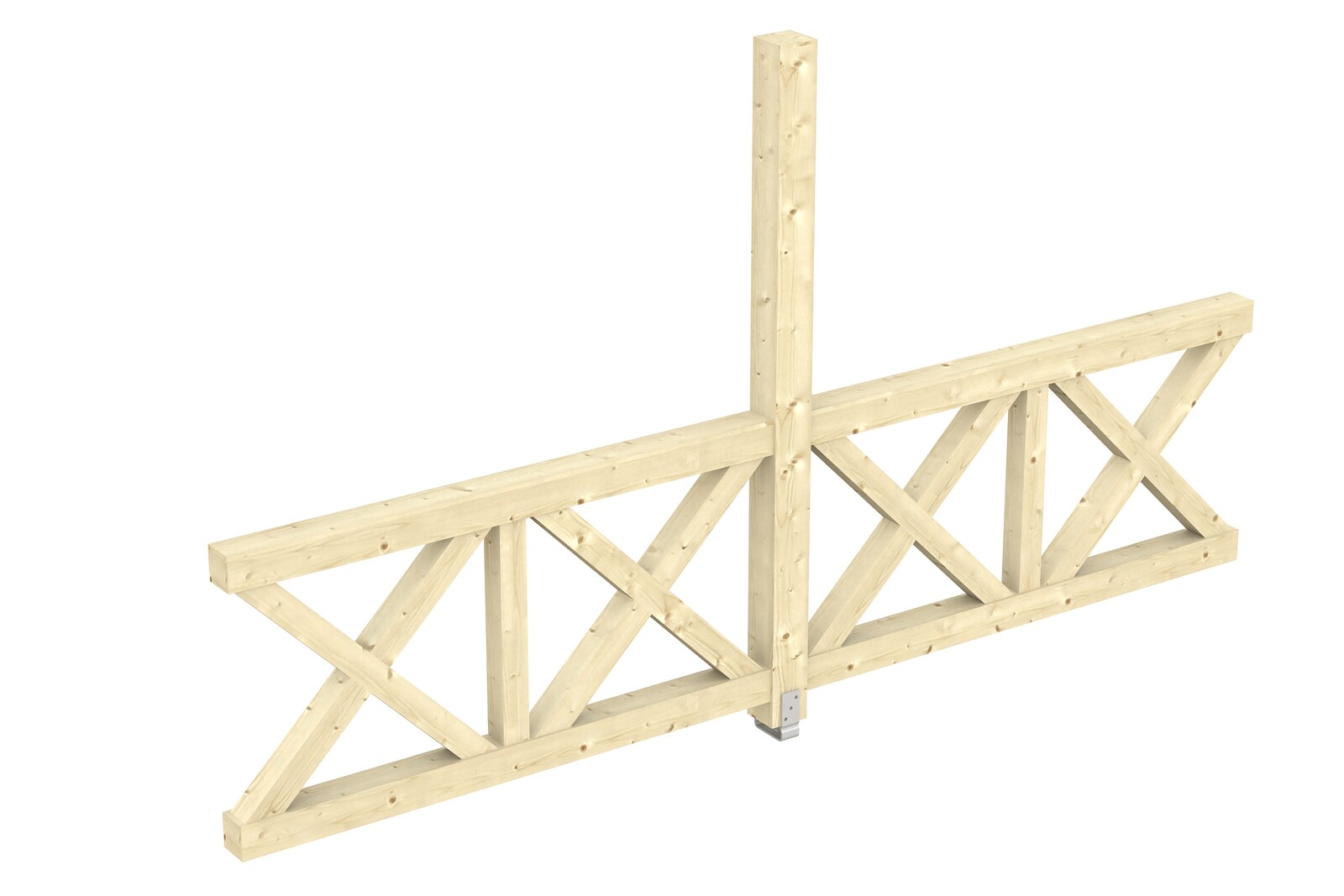 Seitenwand Andreaskreuz (FS) 343 x 210 cm, Fichte, natur