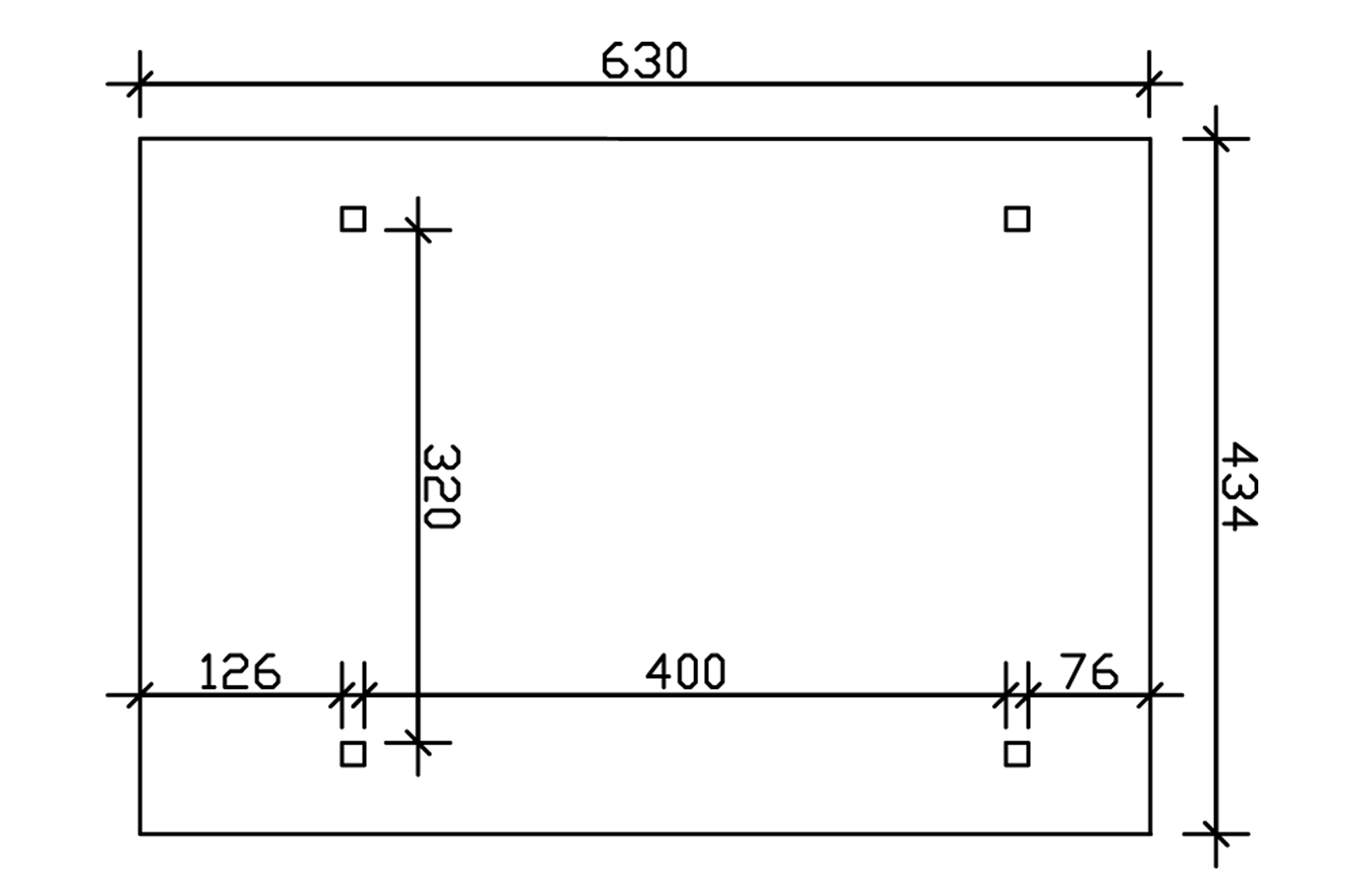 Carport Schwaben 434 x 630 cm, eiche hell