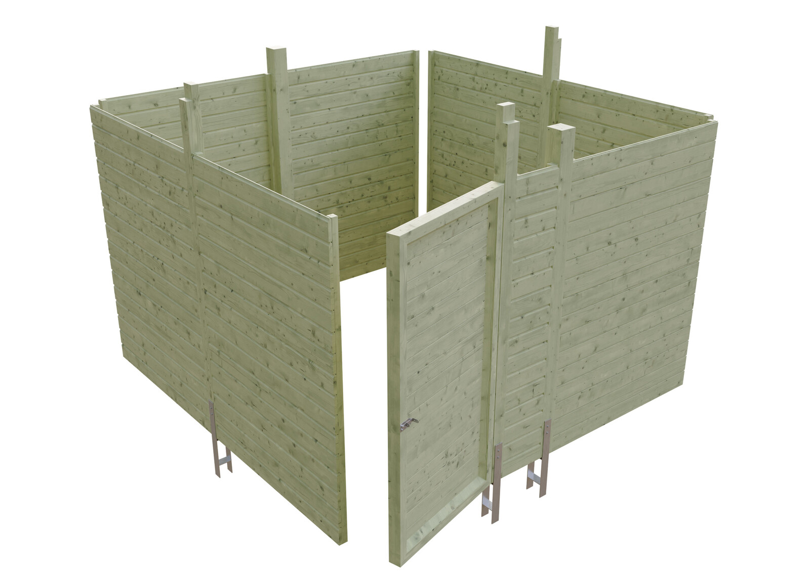 Abstellraum C2, 314x317cm, Profilschalung,  grün imprägniert