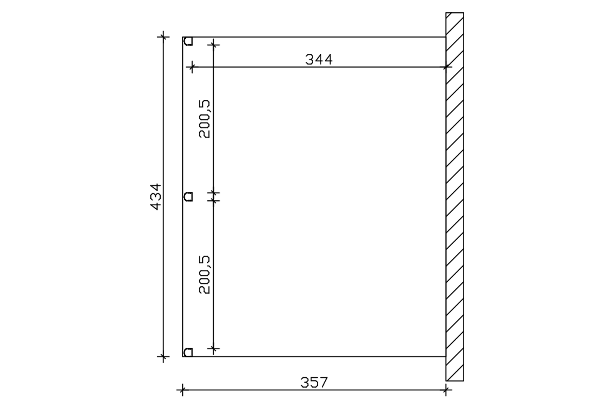 Terrassenüberdachung Garda 434 x 357 cm, Aluminium, weiß