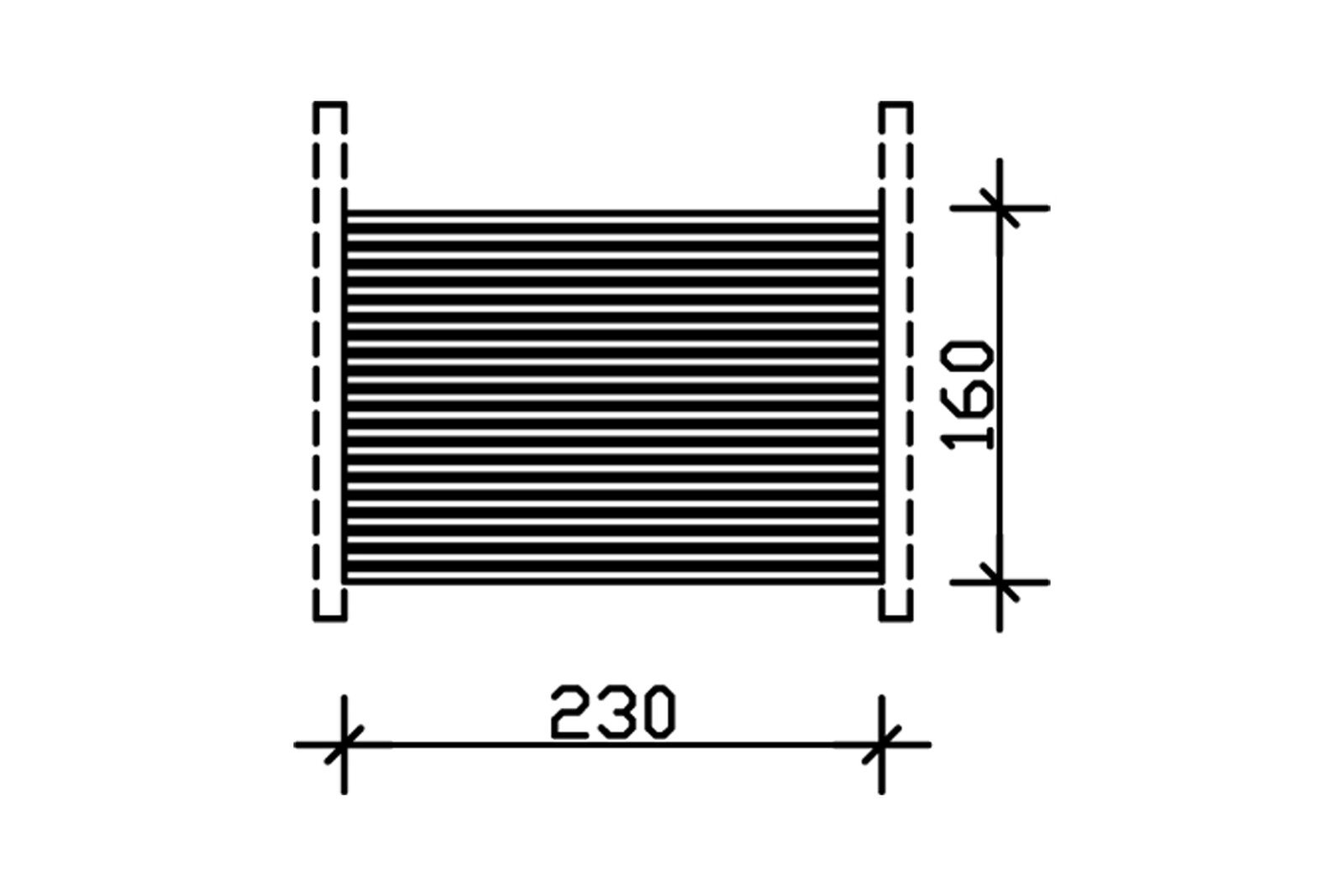 Seitenwand Rhombus 230 x 160 cm, Fichte, eiche hell