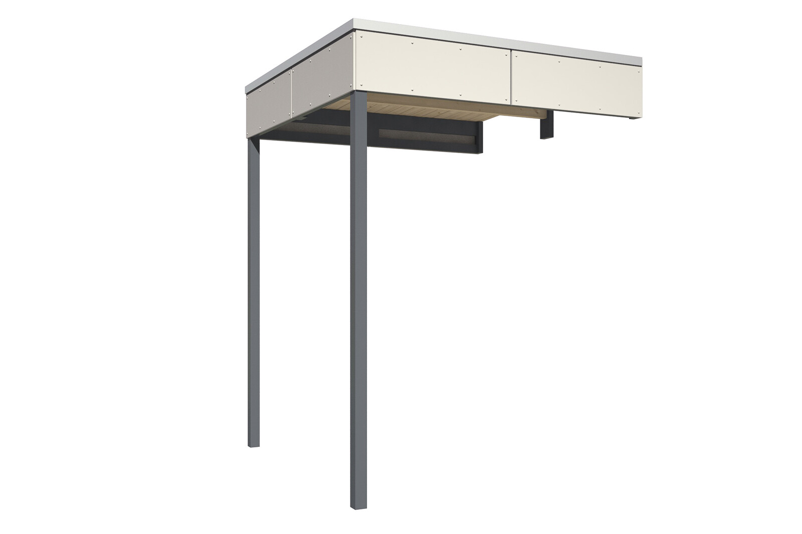 Boční zastřešení CrossCube 2 168 x 169 cm, televizní šedá (RAL 7047)