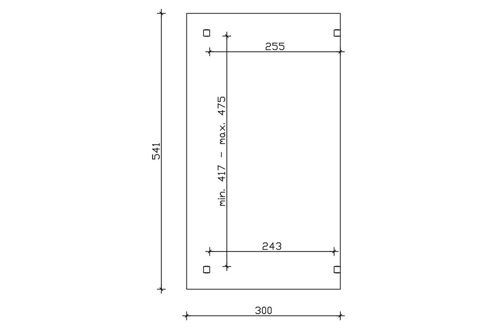 Terrassenüberdachung Sanremo 541 x 300 cm, Leimholz, nussbaum