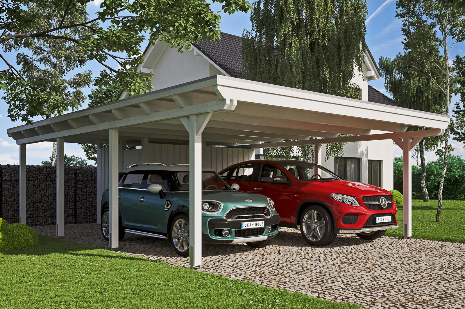Doppelcarport Emsland mit Abstellraum
