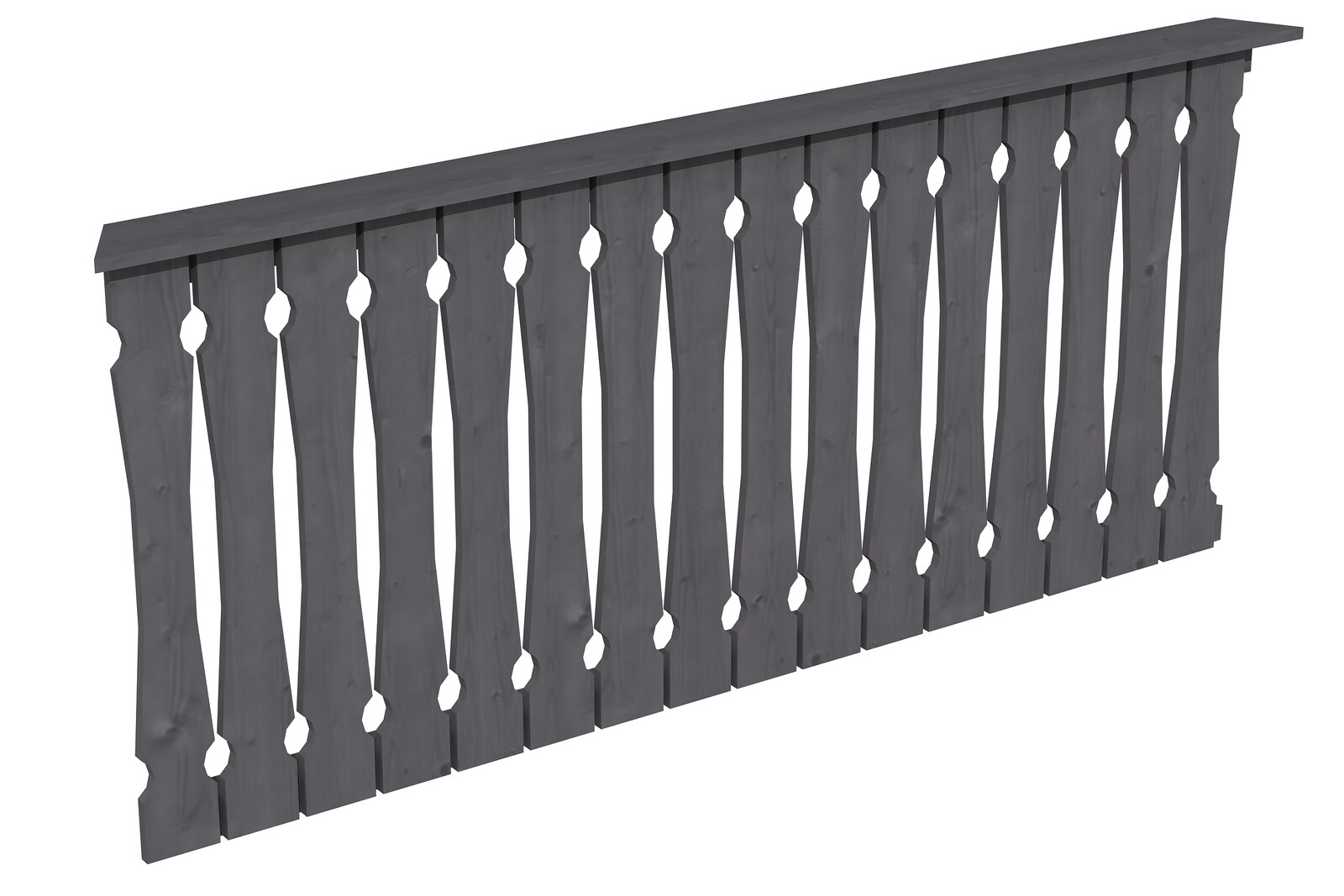 Brüstung Balkonschalung 210 x 96 cm, Fichte, schiefergrau