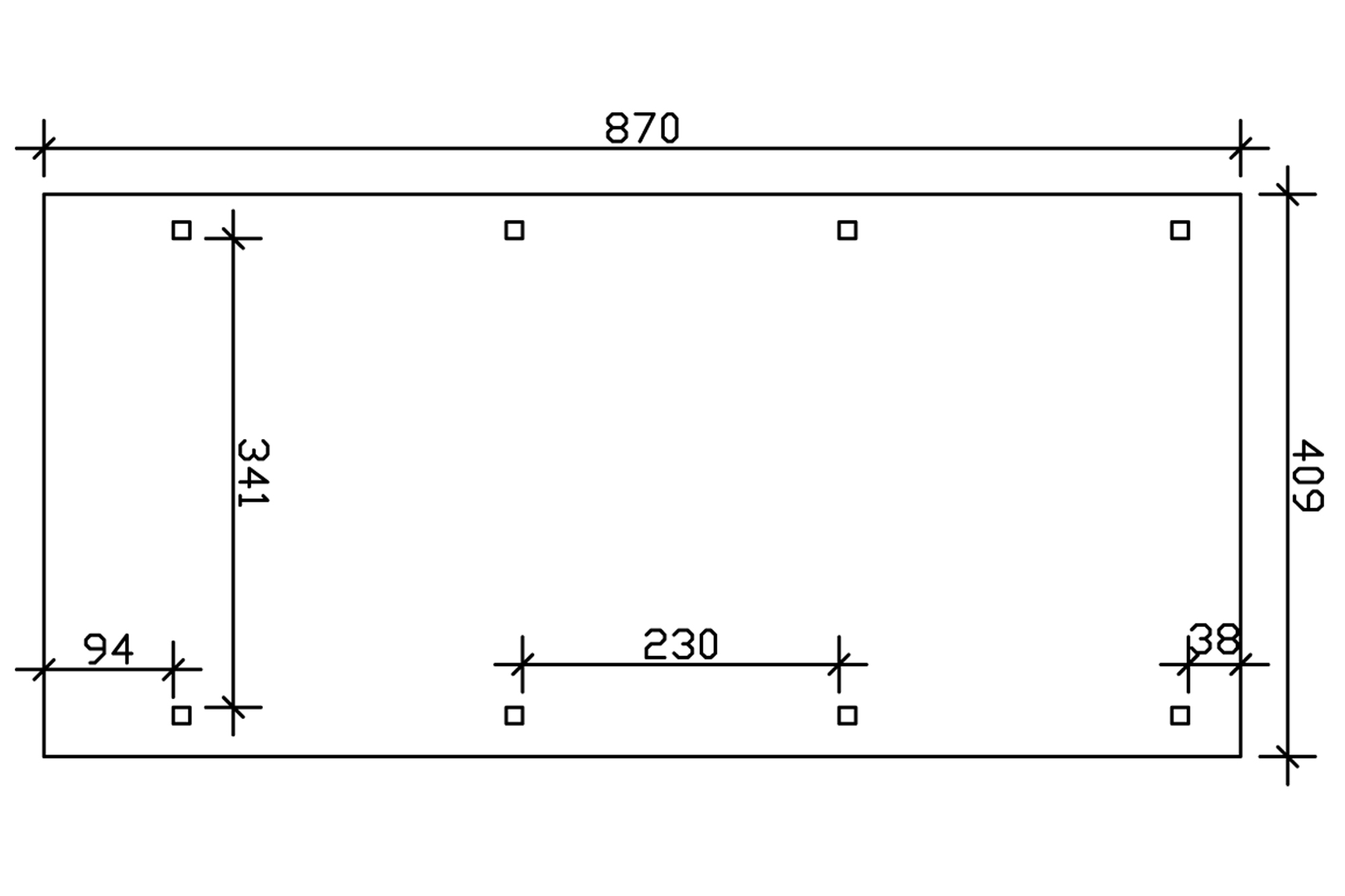Carport Wendland, rode plaat met leisteenuiterlijk 409 x 870 cm, onbehandeld, met dakbetimmering en EPDM-folie