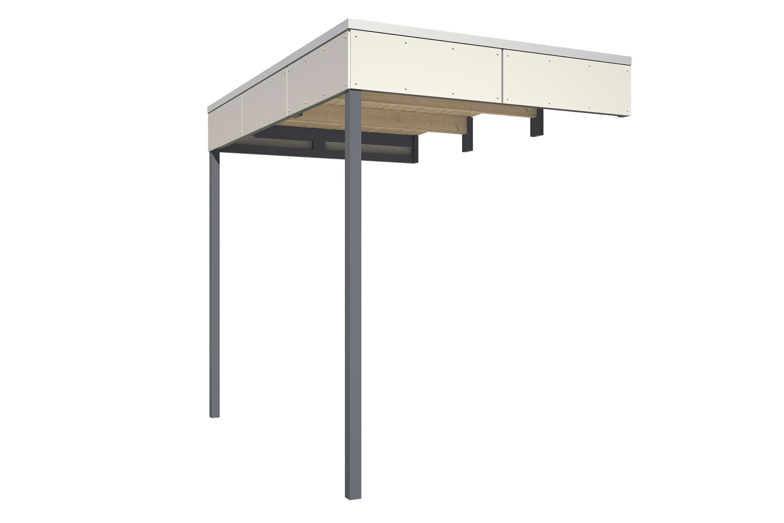 Boční zastřešení CrossCube 3+4 168 x 253cm, televizní šedá (RAL 7047)