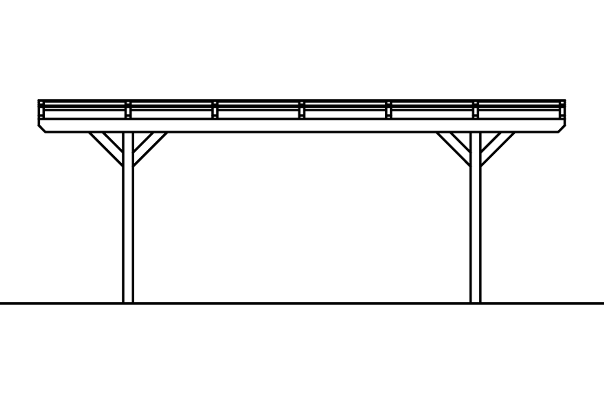 Carport Odenwald 428 x 648 cm, eiche hell