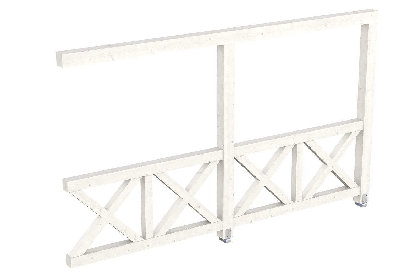 Seitenwand Andreaskreuz (WA) 355 x 210 cm, Fichte, weiß