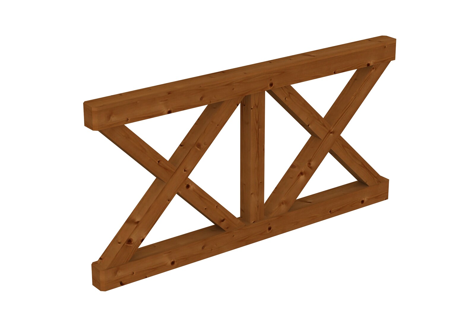 Brüstung Andreaskreuz 170 x 84 cm, Douglasie, nussbaum