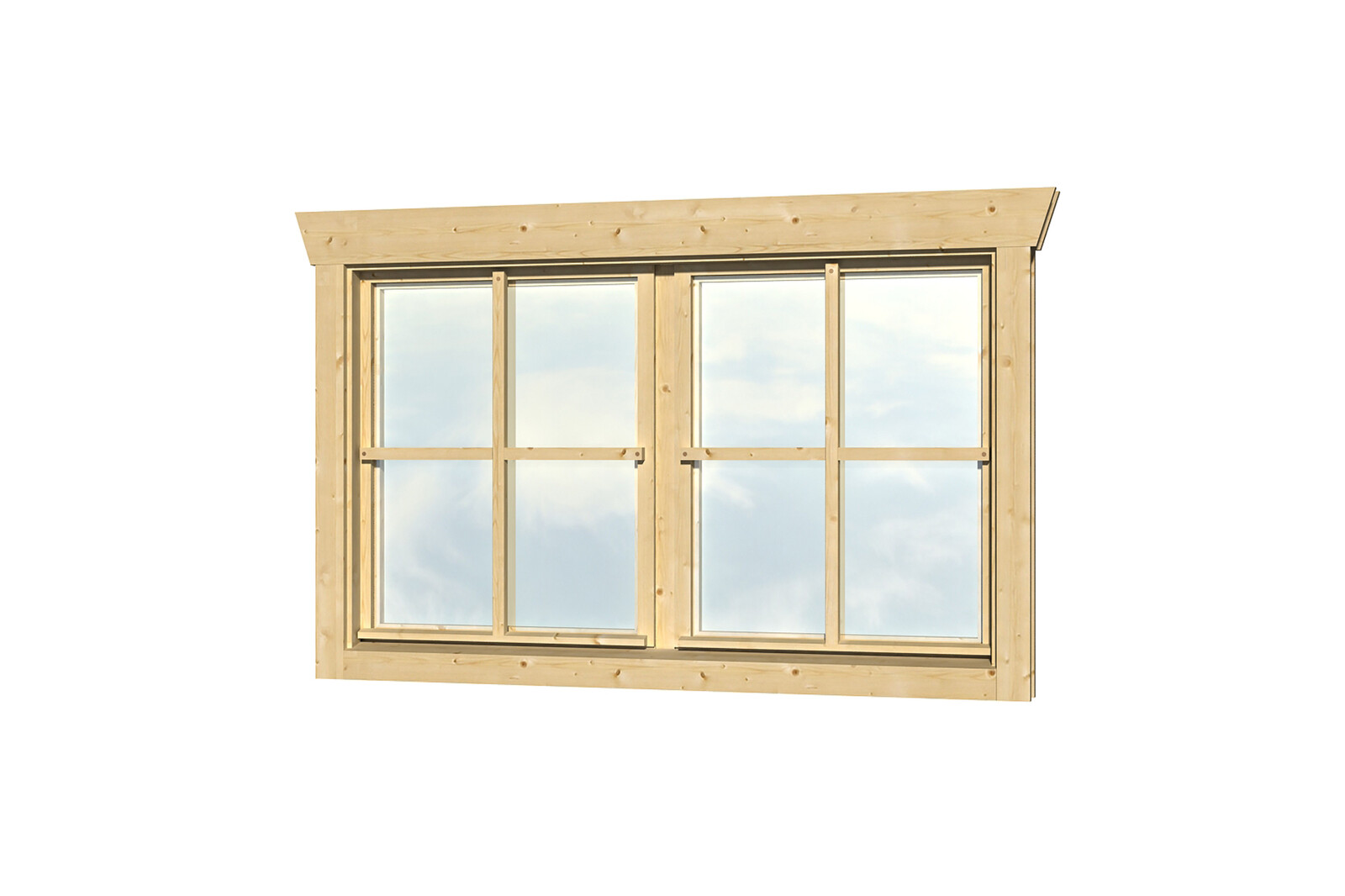 Doppelfenster BxH 2  x  57,5  x  70,5  cm für 28 mm Häuser