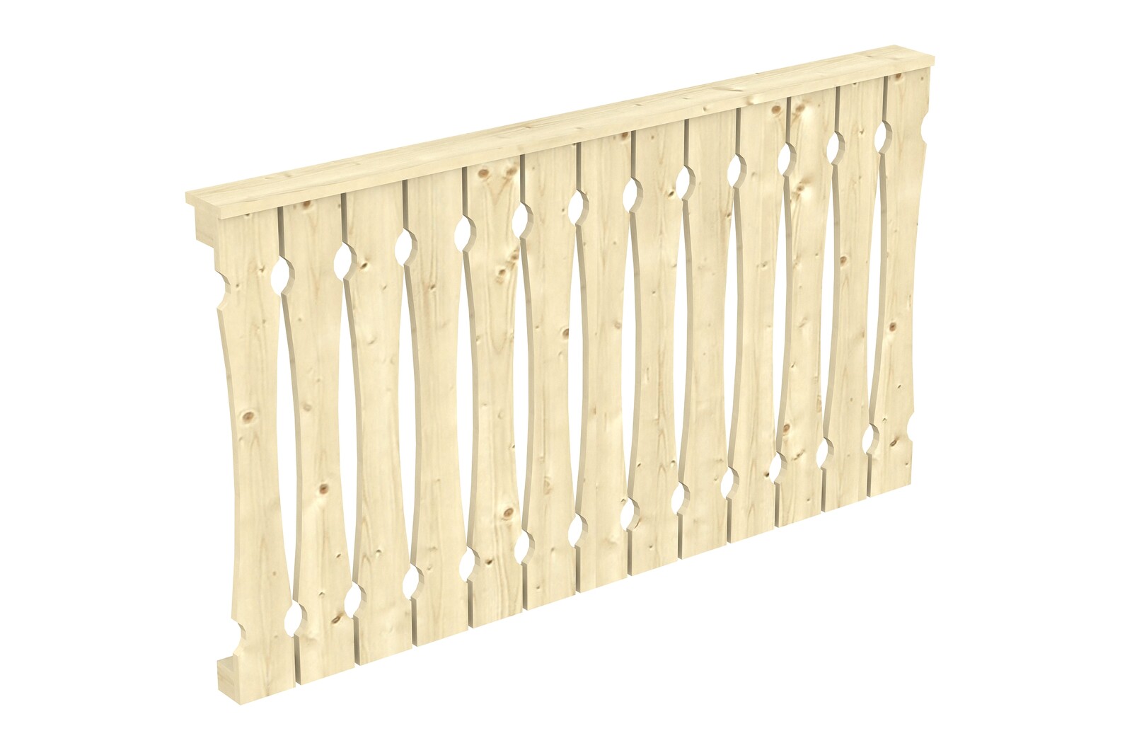 Brüstung Balkonschalung 170 x 96 cm, Fichte, natur