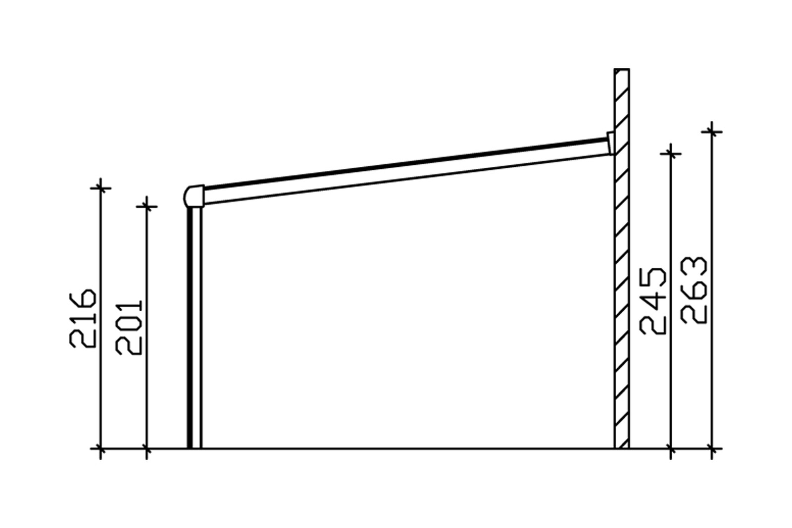 Terrassenüberdachung Monza 541 x 357 cm, Aluminium, weiß