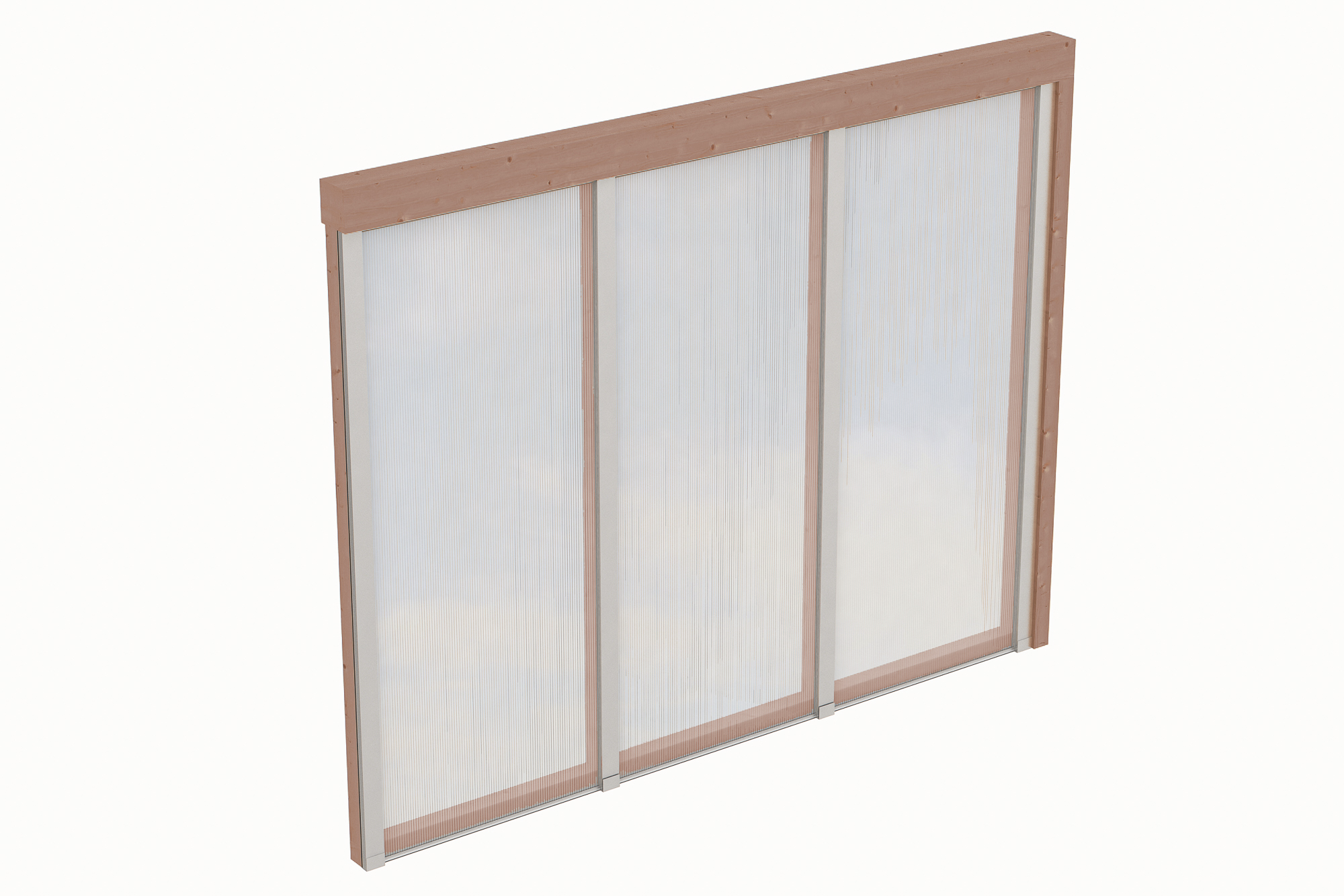 Seitenwand m. Polycarbonatplatten 305 x 200 cm, Douglasie, natur