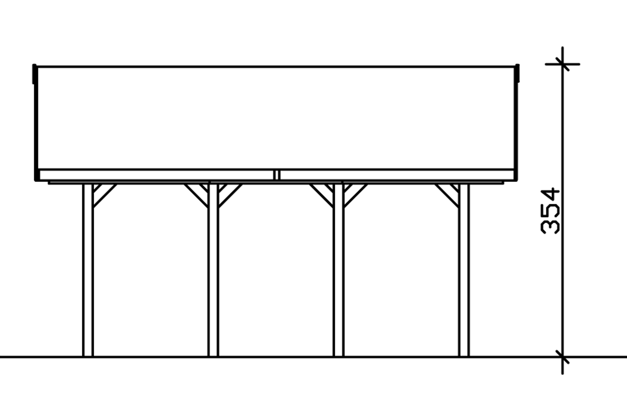 Carport Wallgau 620 x 600 cm, schwarze Schindeln