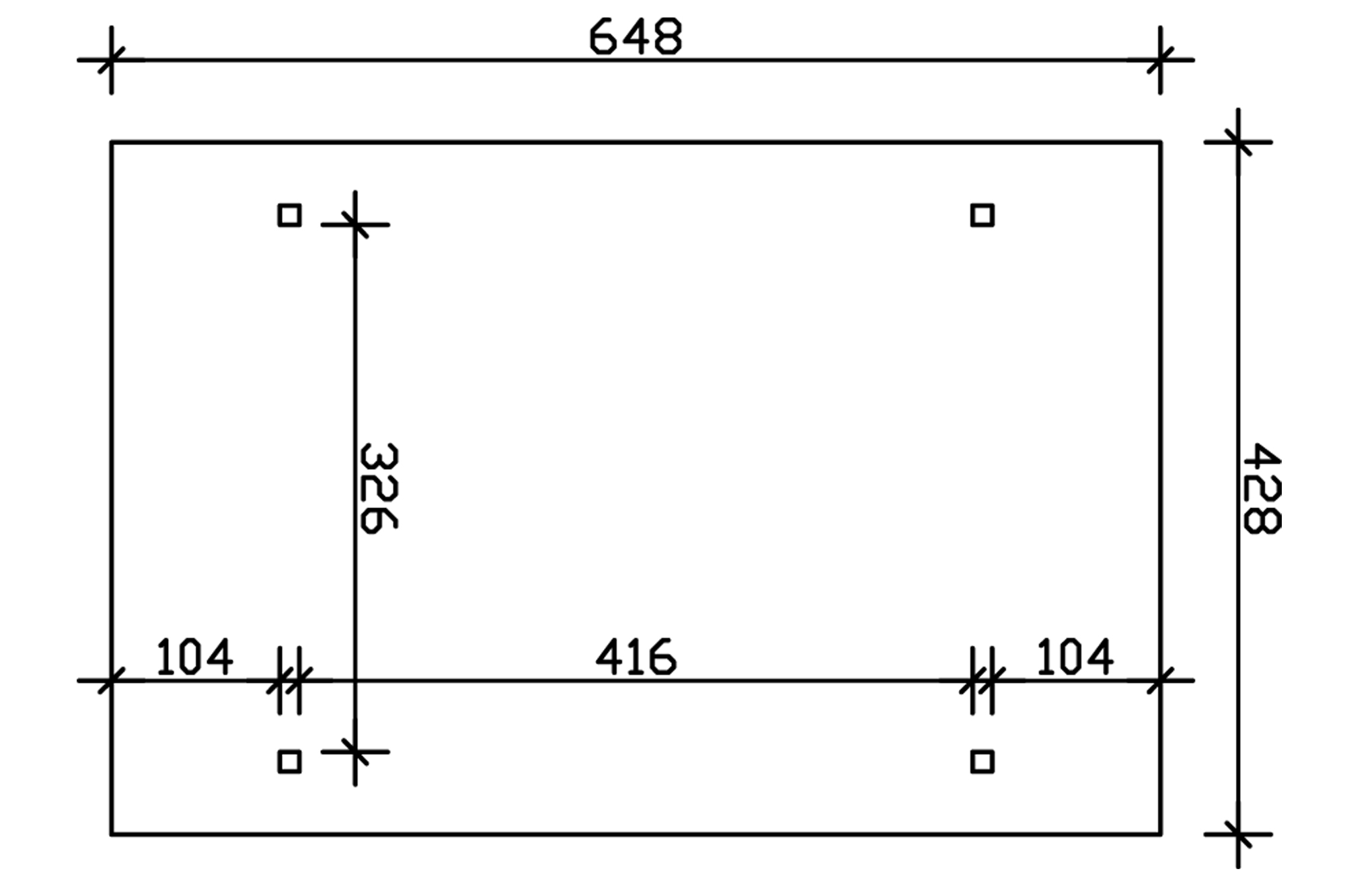 Carport Odenwald 428 x 648 cm, eiche hell
