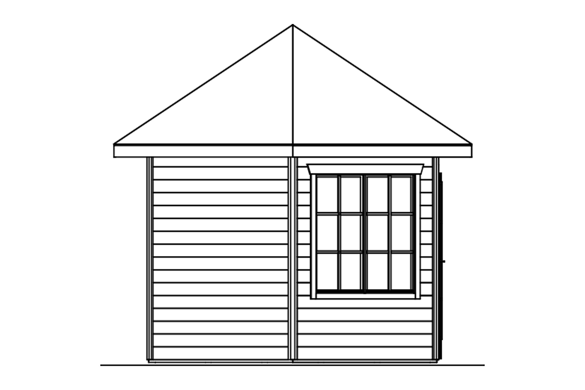 Altán ALMELO, 28mm, 350 x 303 cm, barevně ošetřeno ve vínově červené barvě