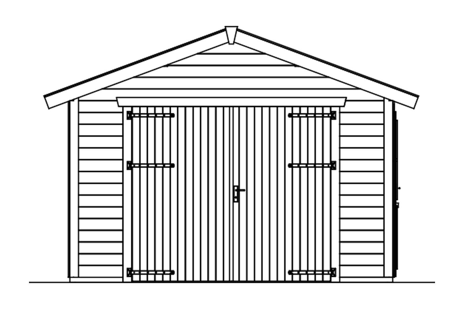 Holzgarage Varberg 1, 370 x 525 cm, natur