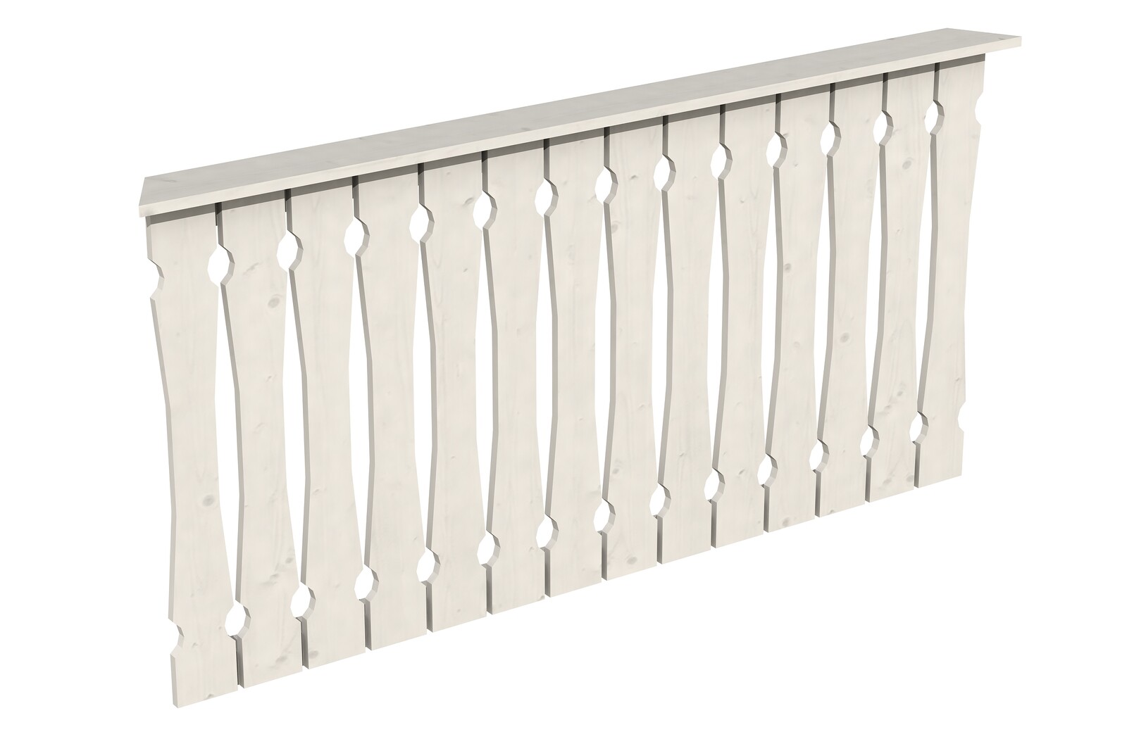 Balustrade balcony siding 180 x 96 cm, Nancy 3, colour pre-treated in white