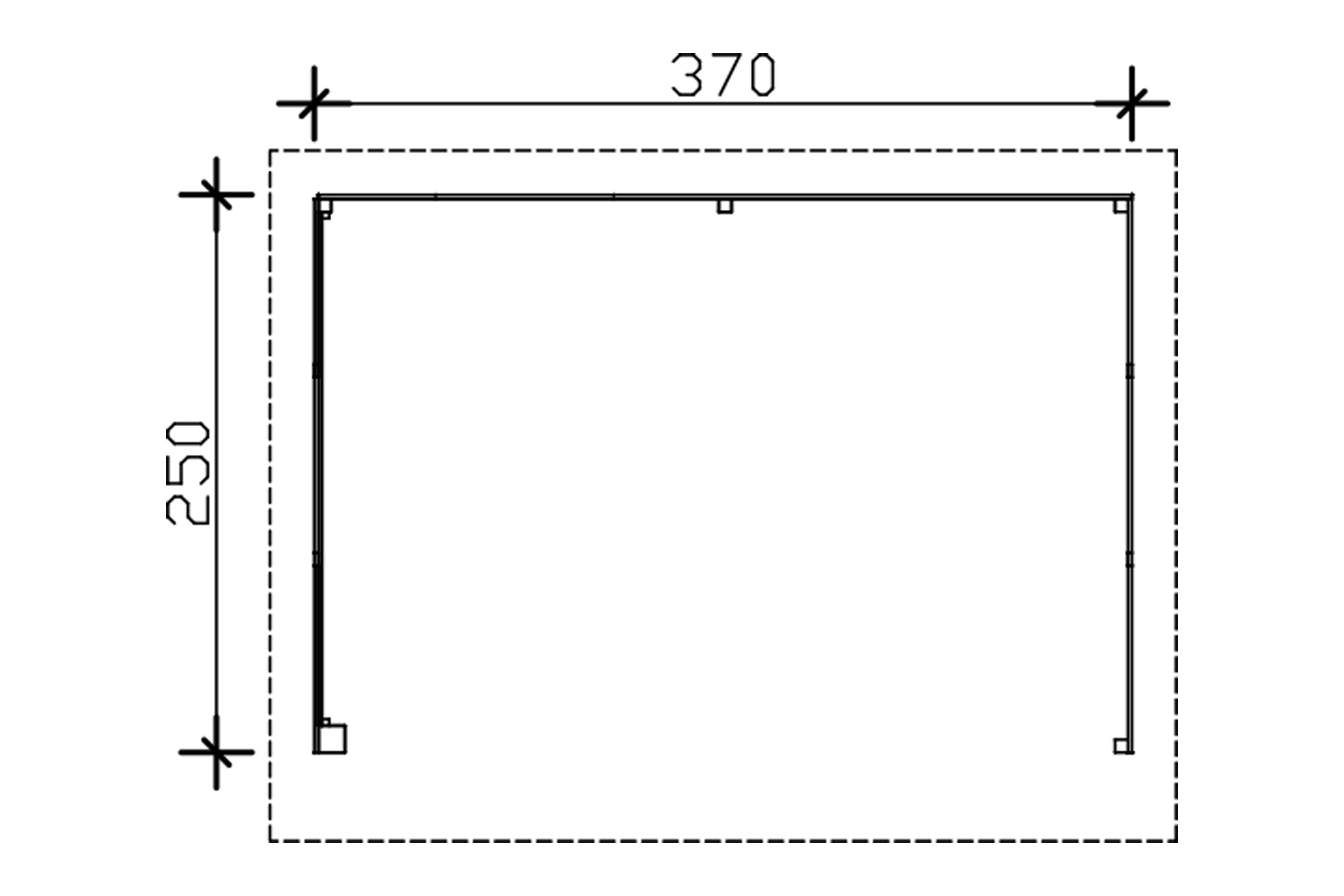 Unterstand Vimmerby, 370x250cm, natur