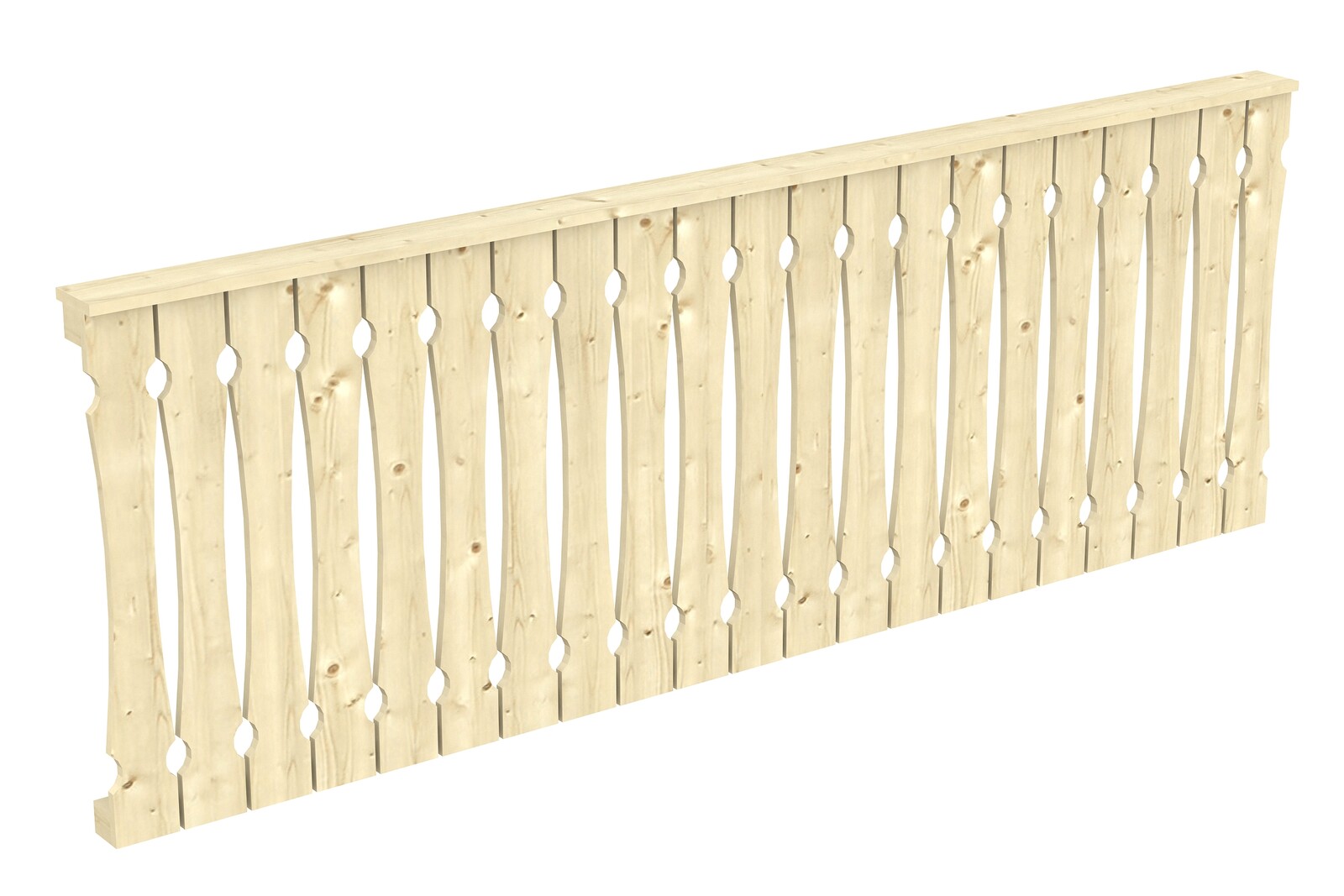 Pažení z bednění balkonu 270 x 96 cm, Smrk, neošetřené