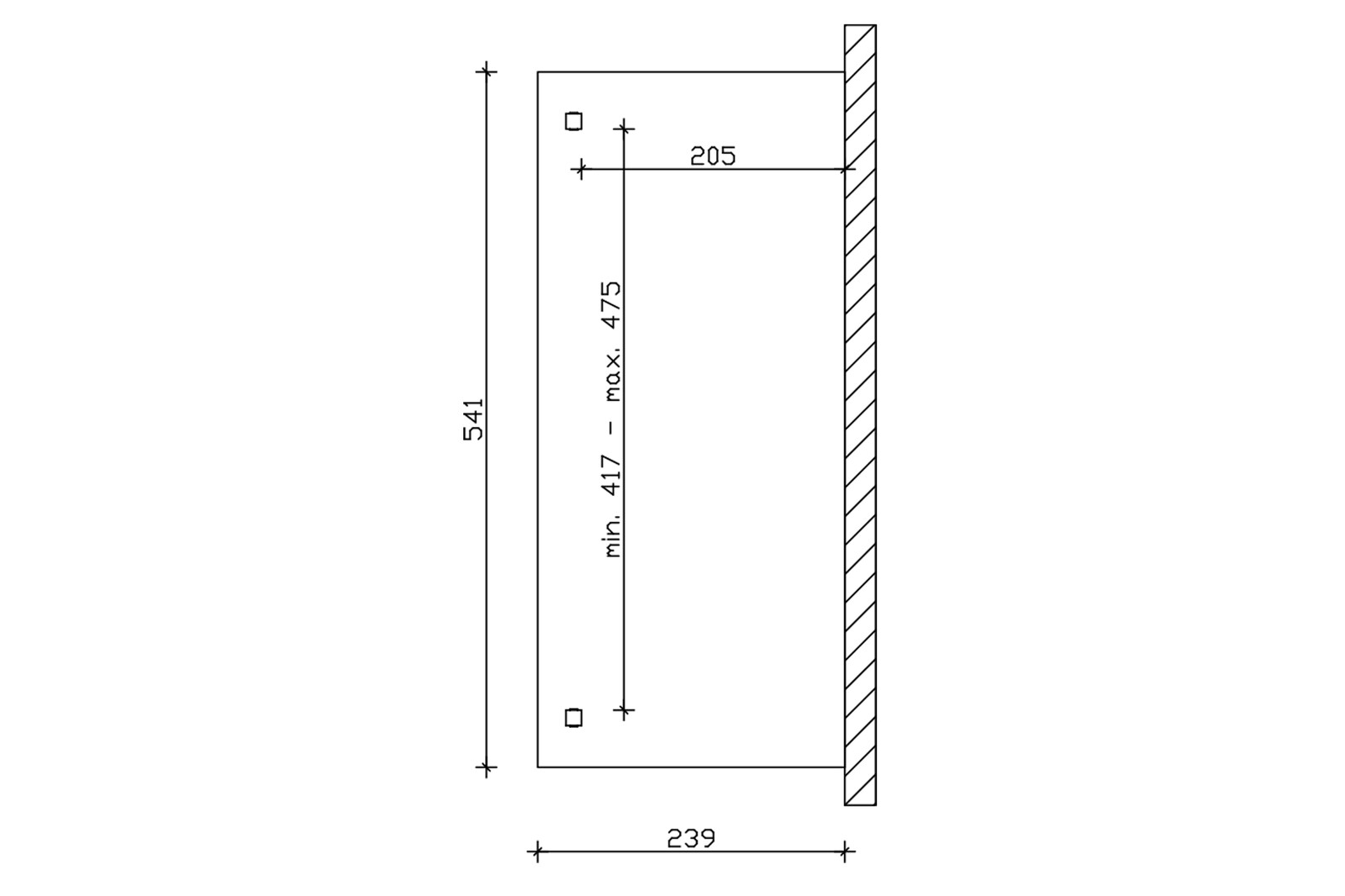 Terrassenüberdachung Verona 541 x 239 cm, Leimholz, schiefergrau