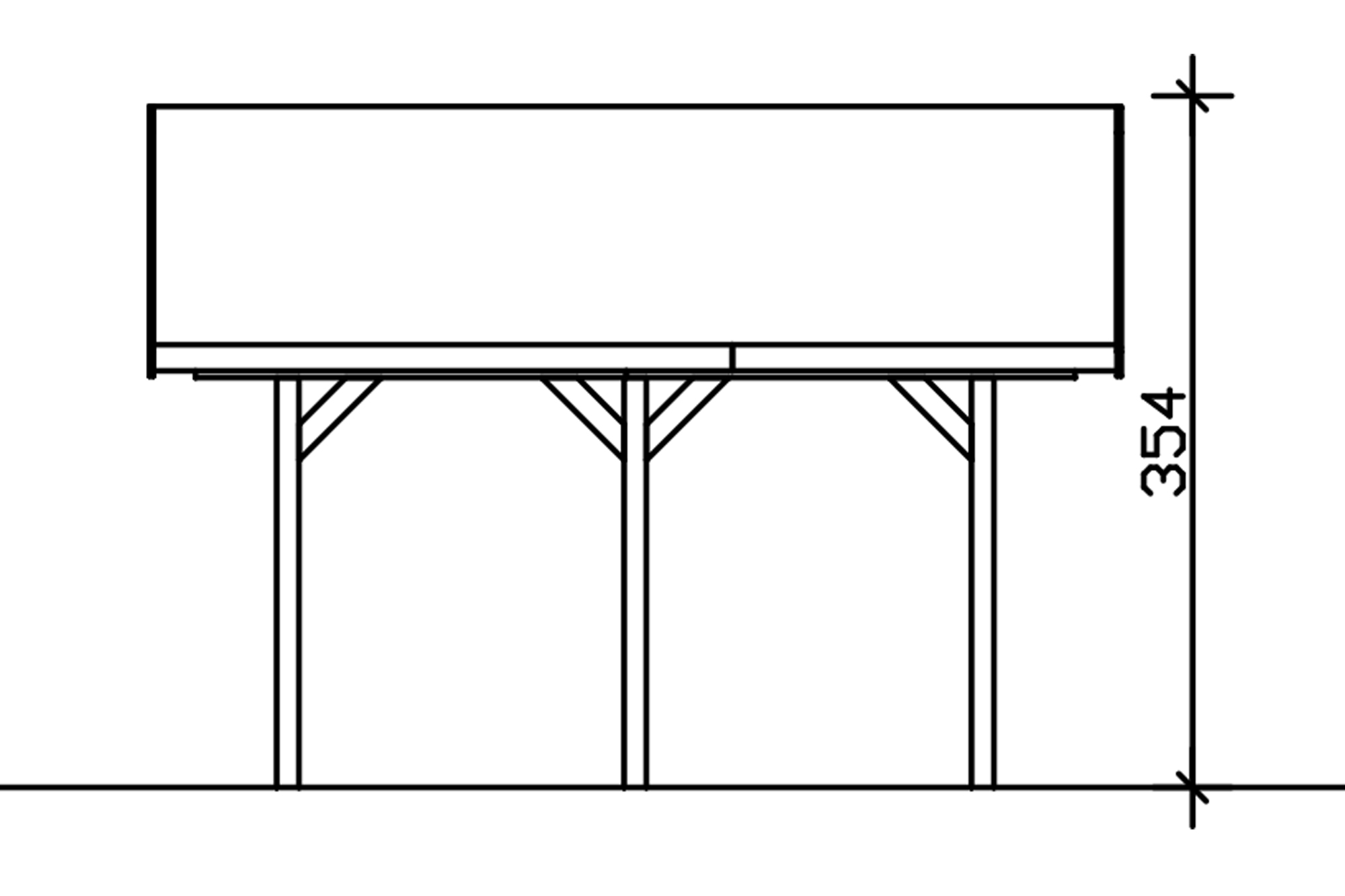 Carport Wallgau 620 x 500 cm, Dachlattung