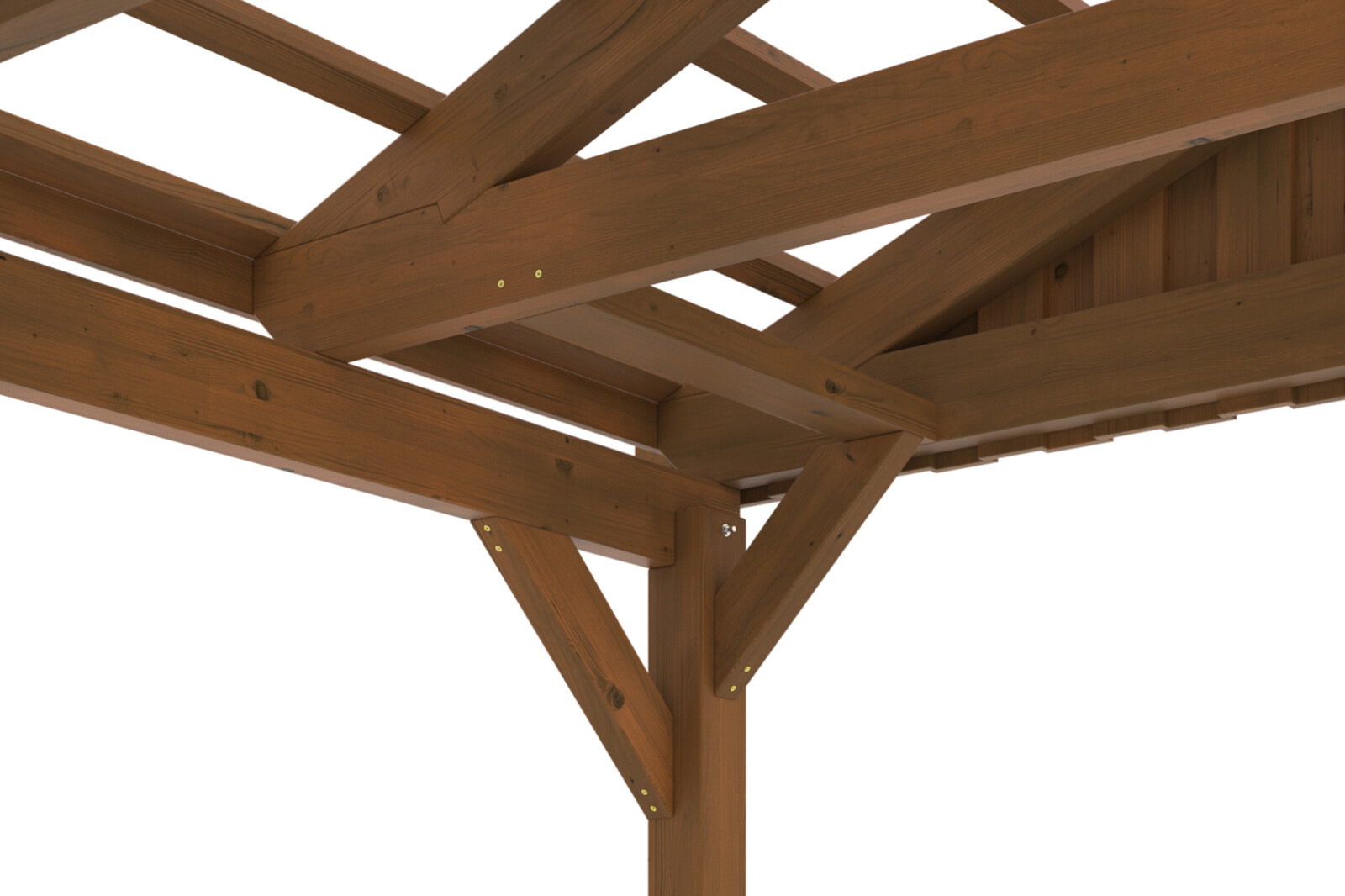 Carport Fichtelberg 317 x 808 cm, Dachlattung, nussbaum