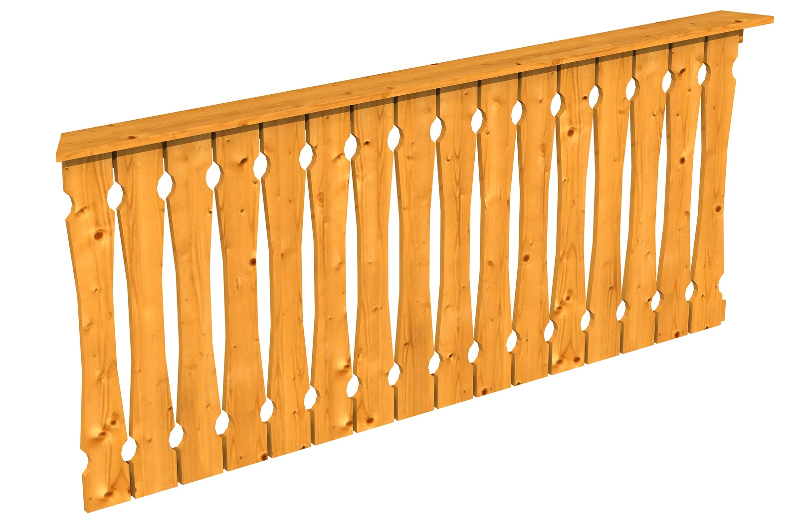Balustrade balcony siding 210 x 96 cm, Nice 4, colour pre-treated in light oak