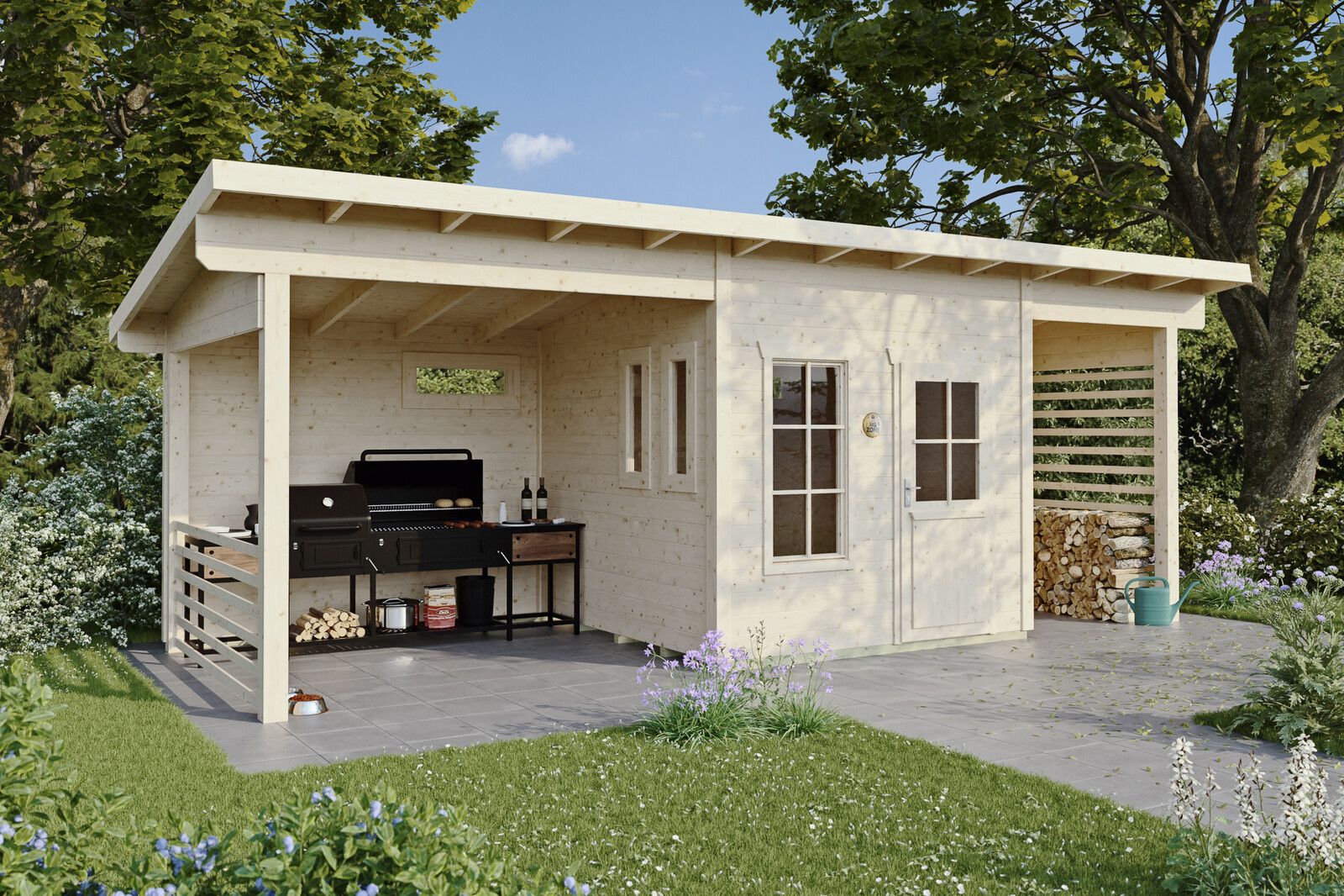 Gartenhaus Namur, 690 x 250 cm, natur